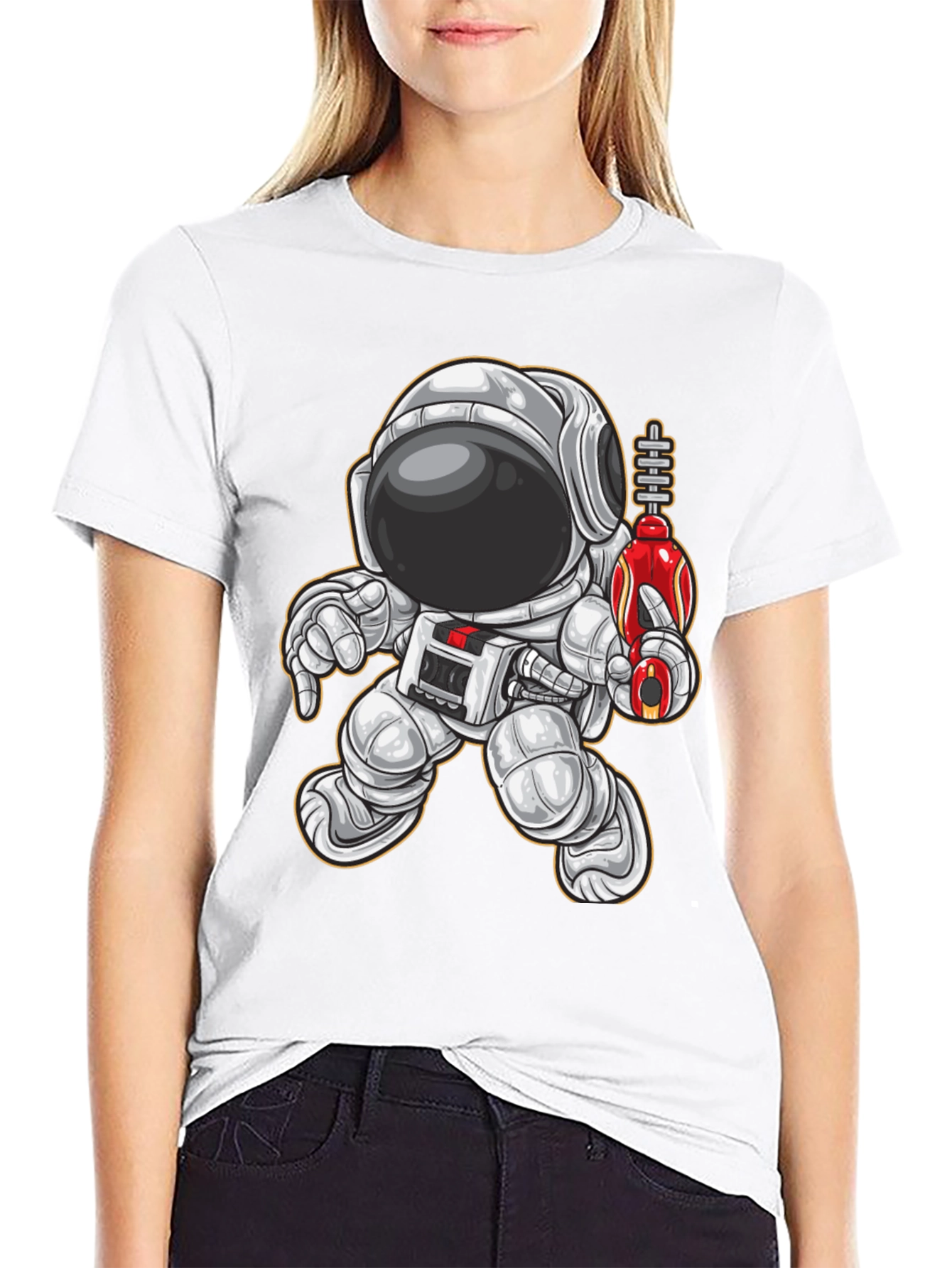 Black Astronaut Graphic Tee - Space Explorer T-Shirt view 9
