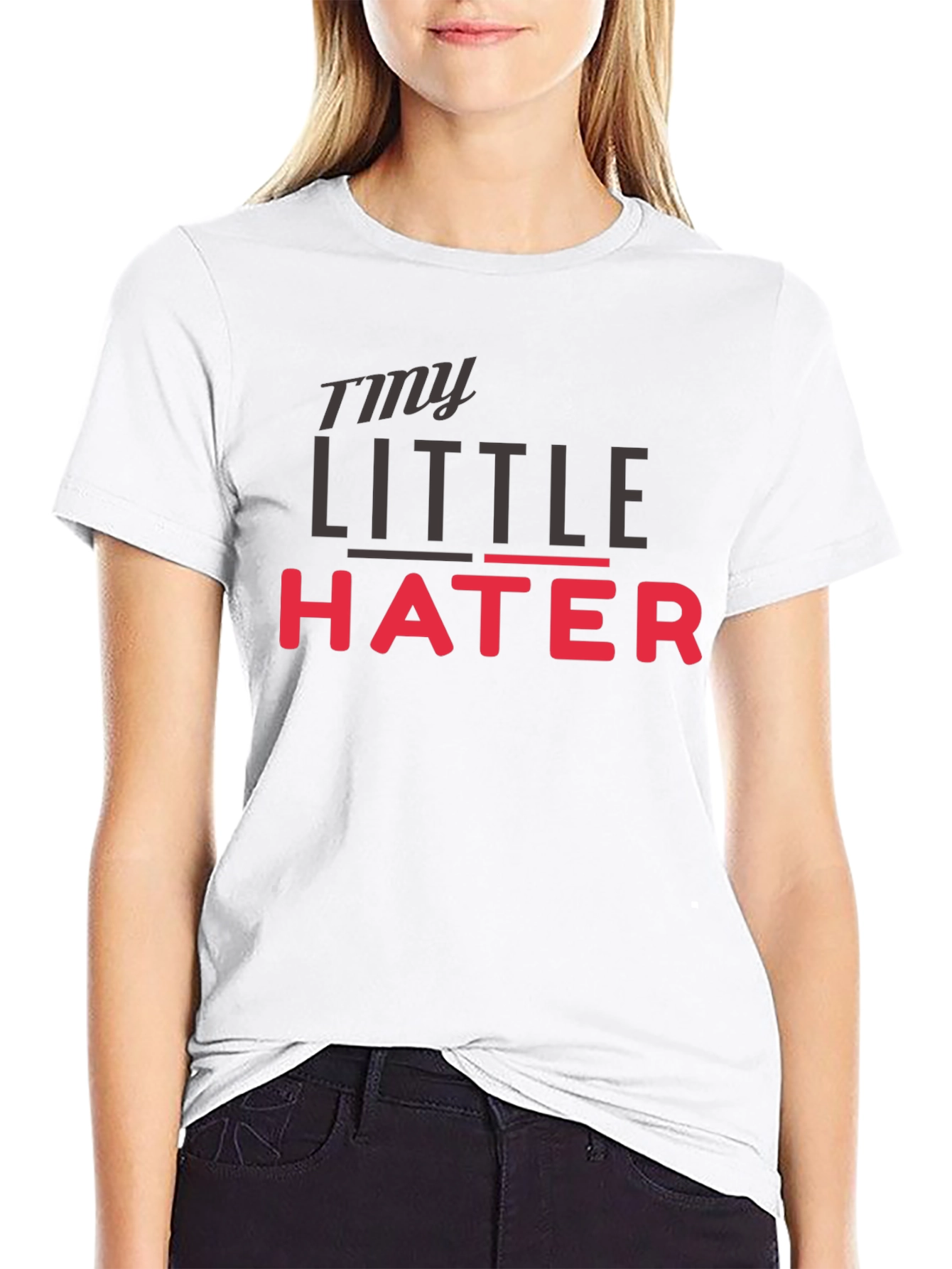 Black My Little Hater - Novelty Graphic T-Shirt view 9