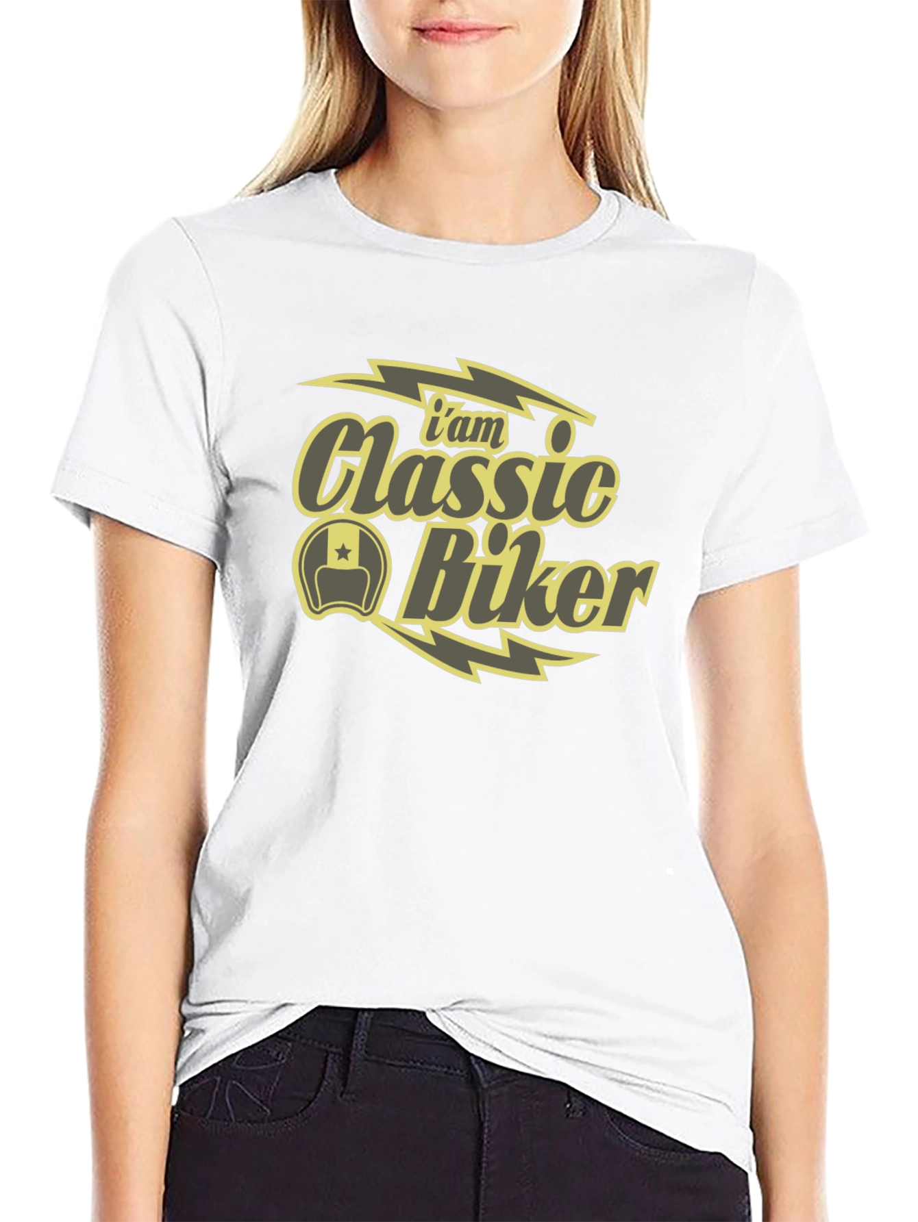 Black Classic Biker T-Shirt - Cool Motorcycle Design view 9