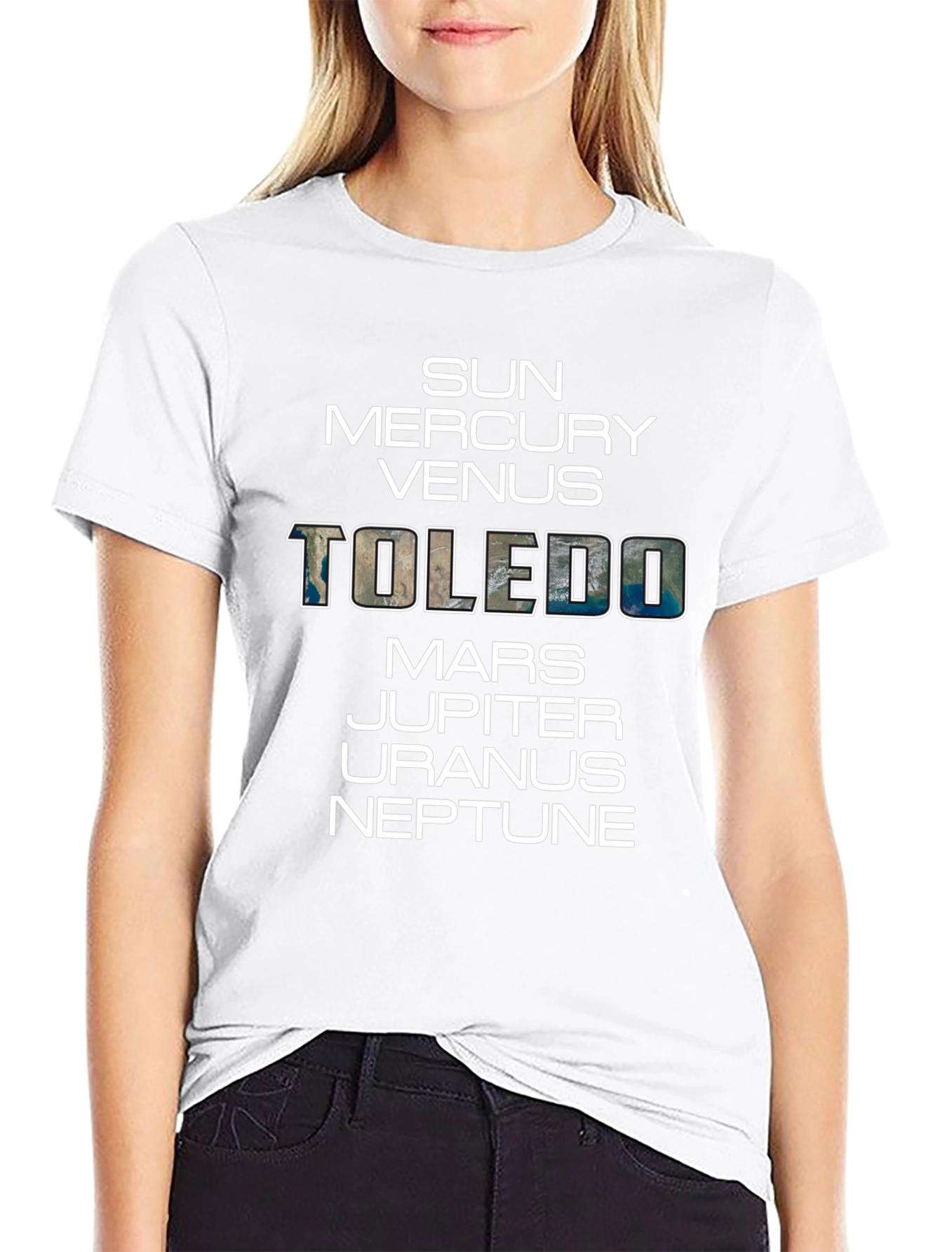 Black Planets Toledo Graphic T-Shirt - Mens Crew Neck Tee view 9