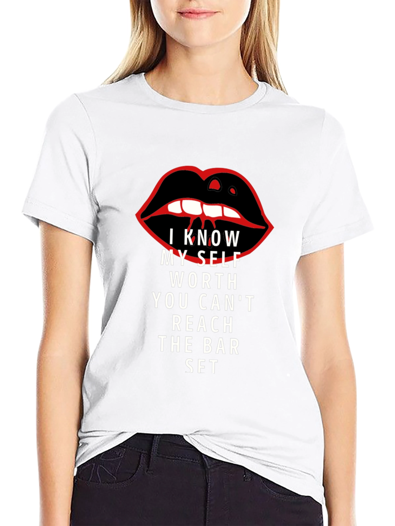 Black I Know My Self Worth Graphic Tee - Black view 9