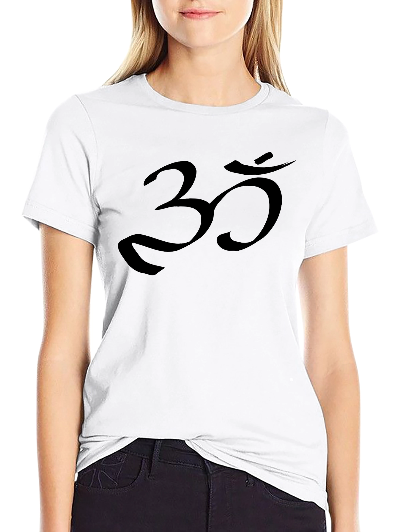 Black Om Symbol Graphic T-Shirt - Meditative Style view 9