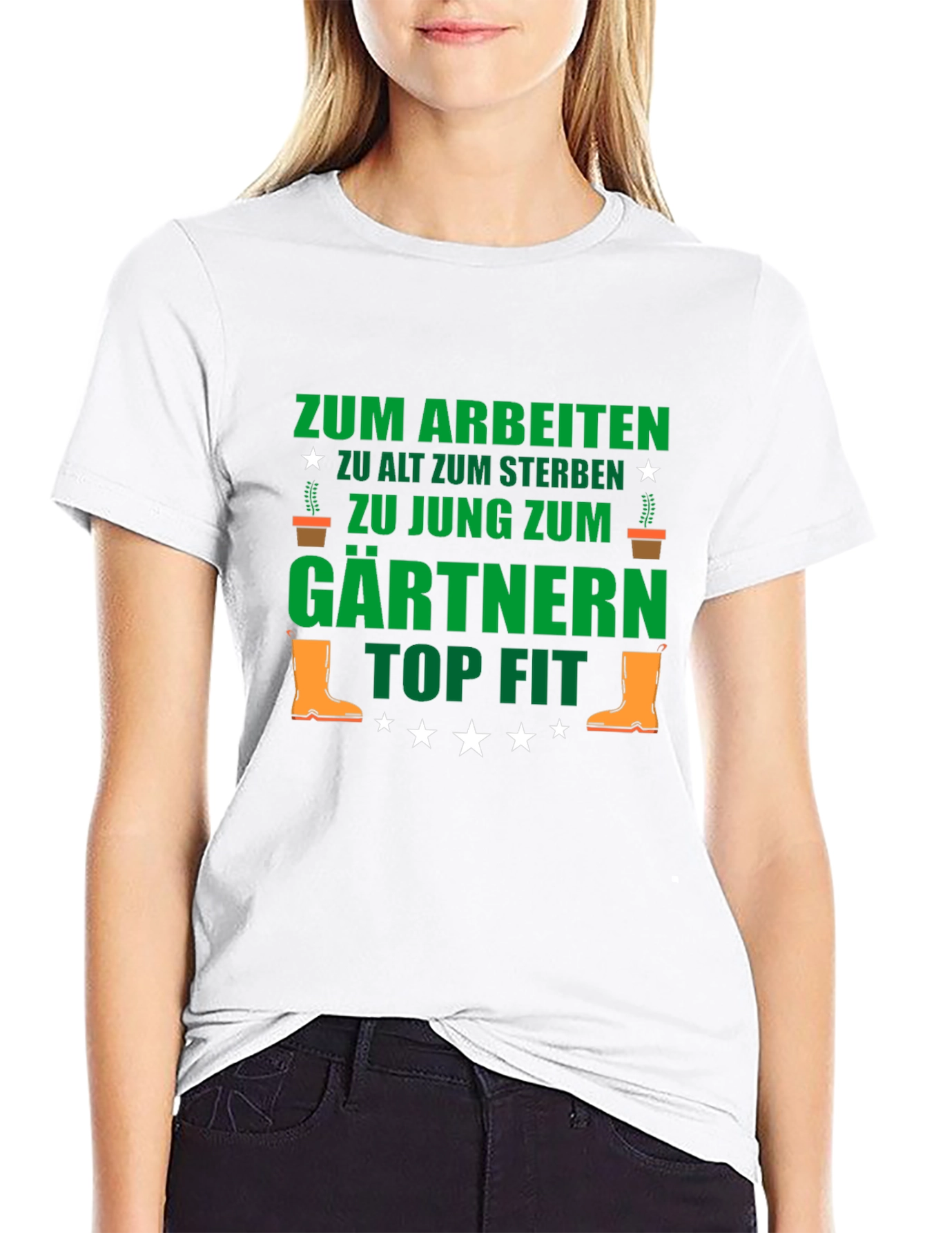 Black Gardener T-Shirt: Funny German Gardening Tee for Gardeners view 9