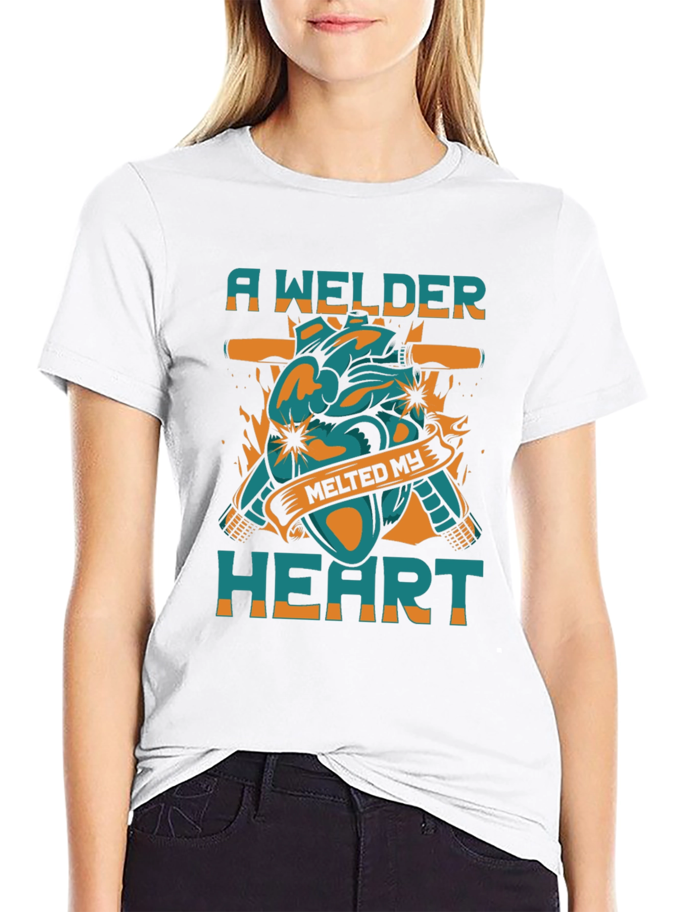 Black Welder Heart T-Shirt - Melts My Heart! view 9