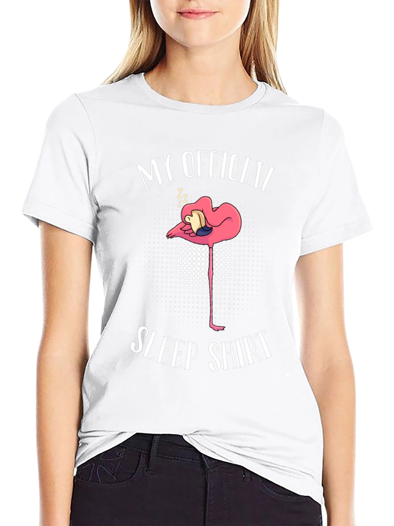 Black My Official Sleep Shirt Flamingo T-Shirt view 9
