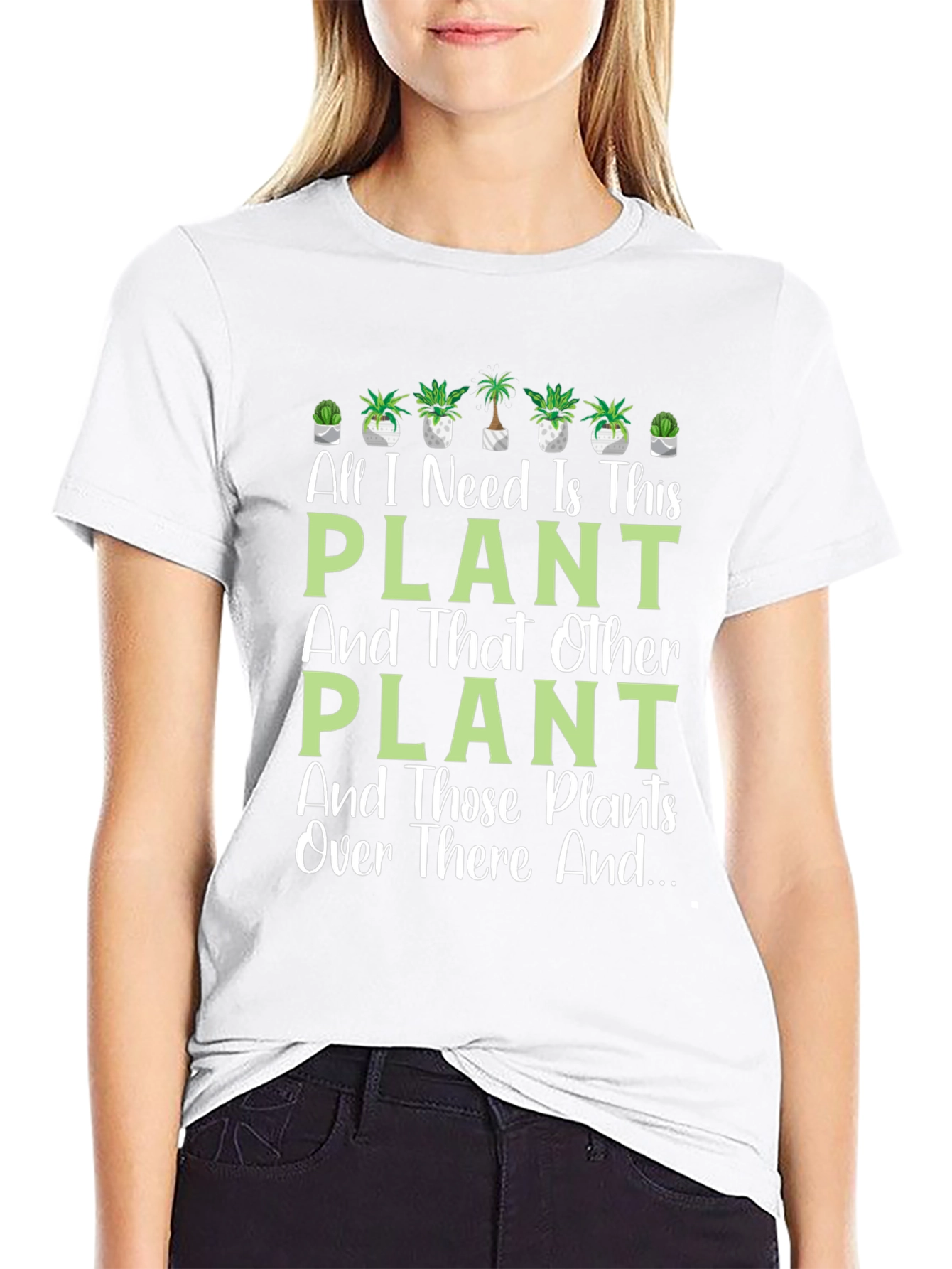 Black Plant Lover T-Shirt - All I Need Is This Plant view 9