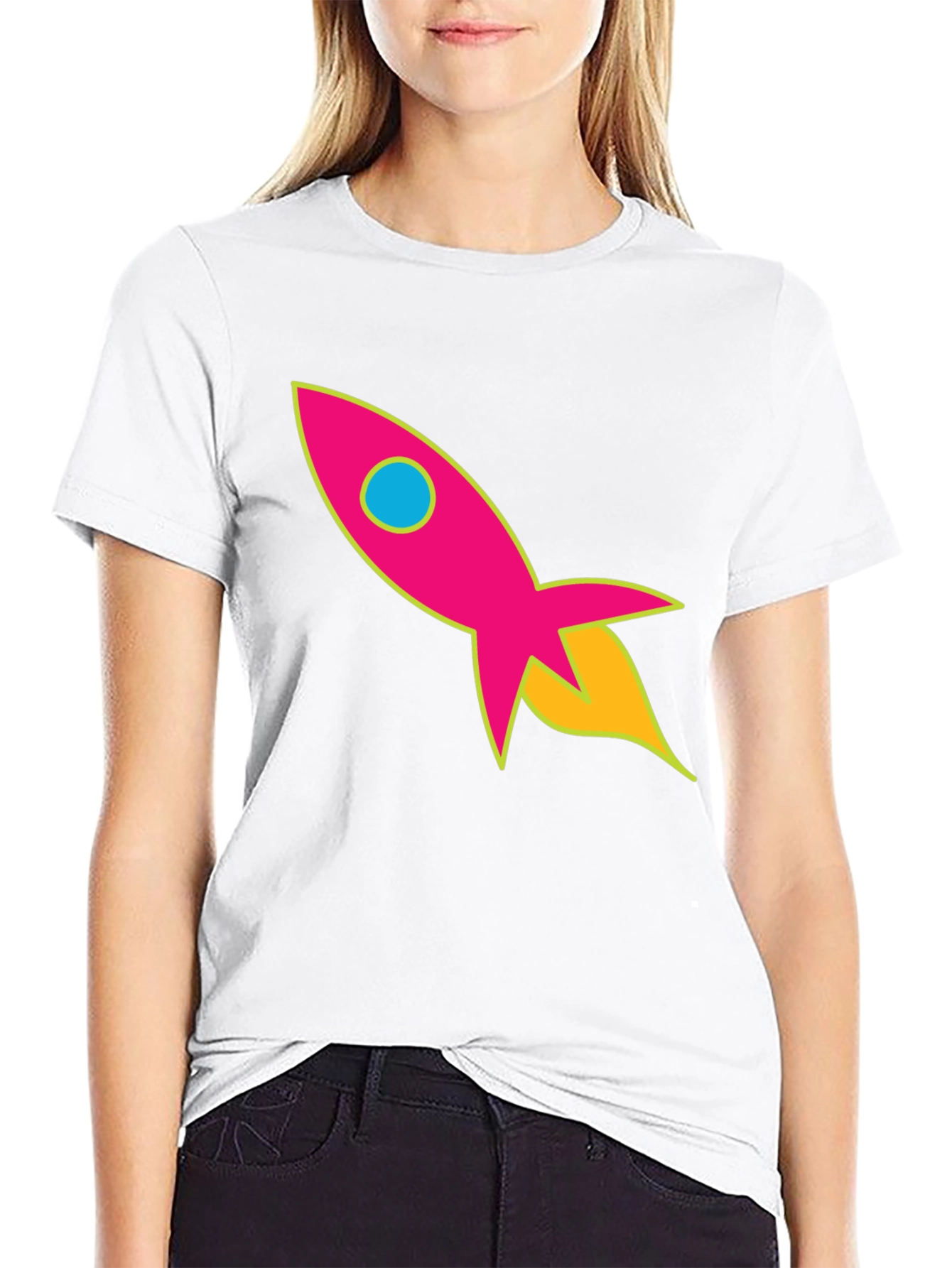 Black Retro Rocket T-Shirt - Blast Off in Style! view 9