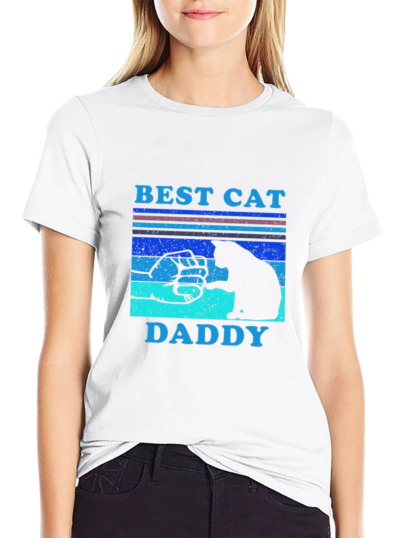 Black Best Cat Daddy T-Shirt - Cat Lover Gift view 9