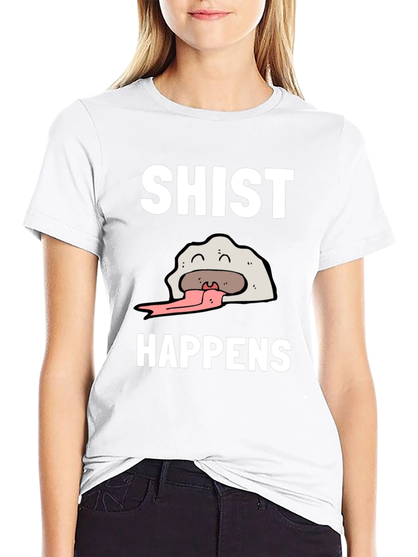Black Shist Happens Graphic T-Shirt - Funny Dumpling Tee view 9