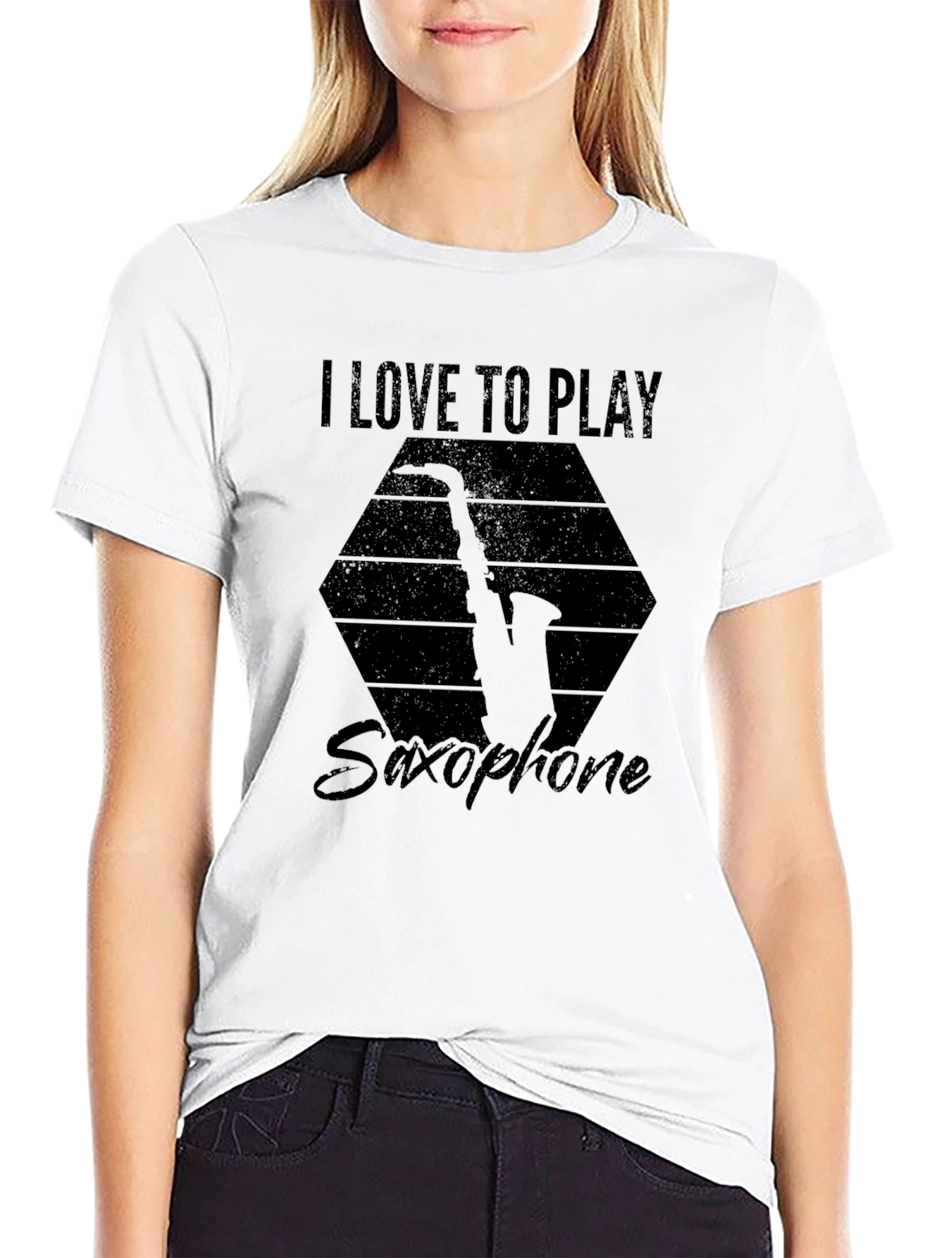 Black I Love to Play Saxophone T-Shirt - Musician's Gift view 9