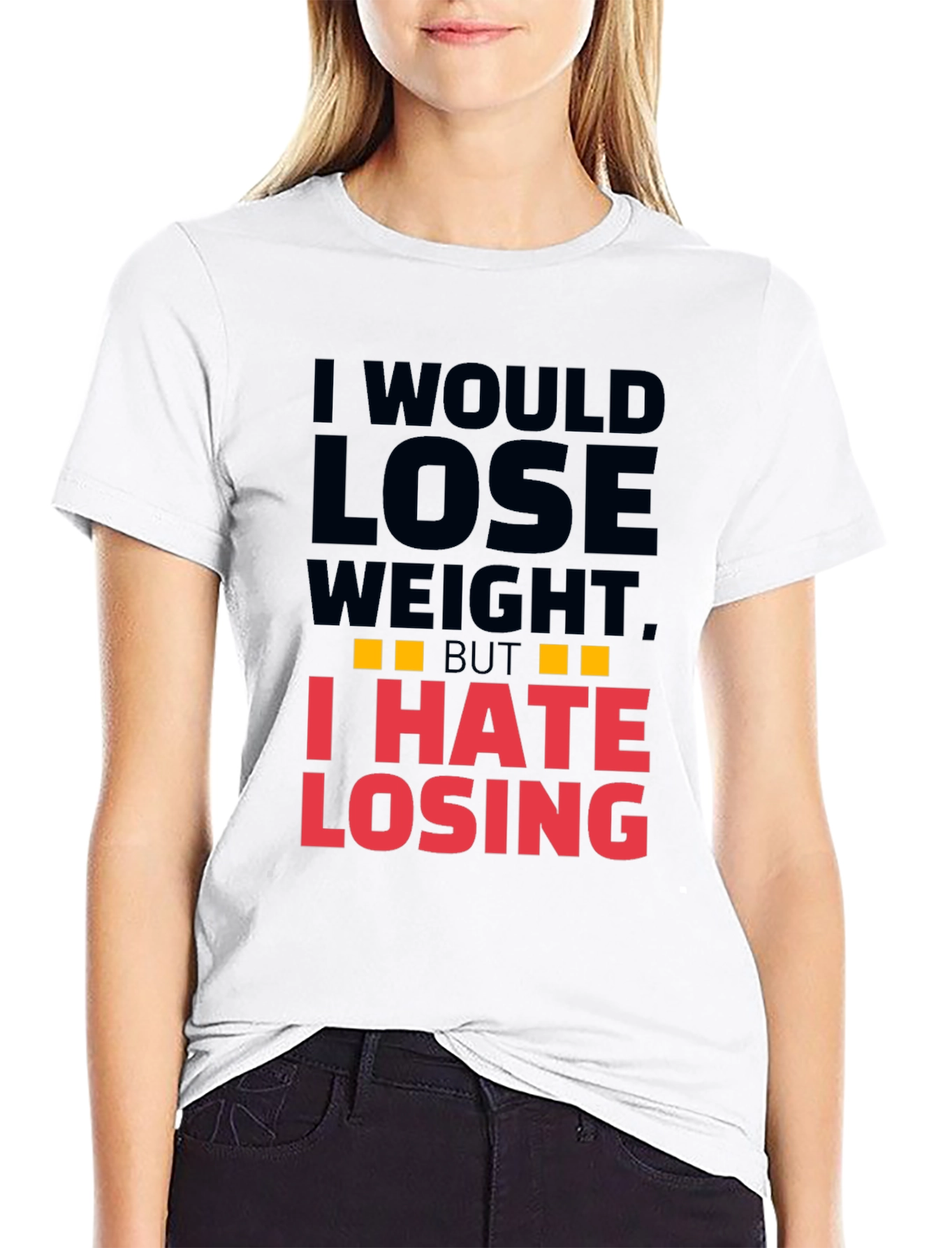 Black Funny I Hate Losing T-Shirt view 9
