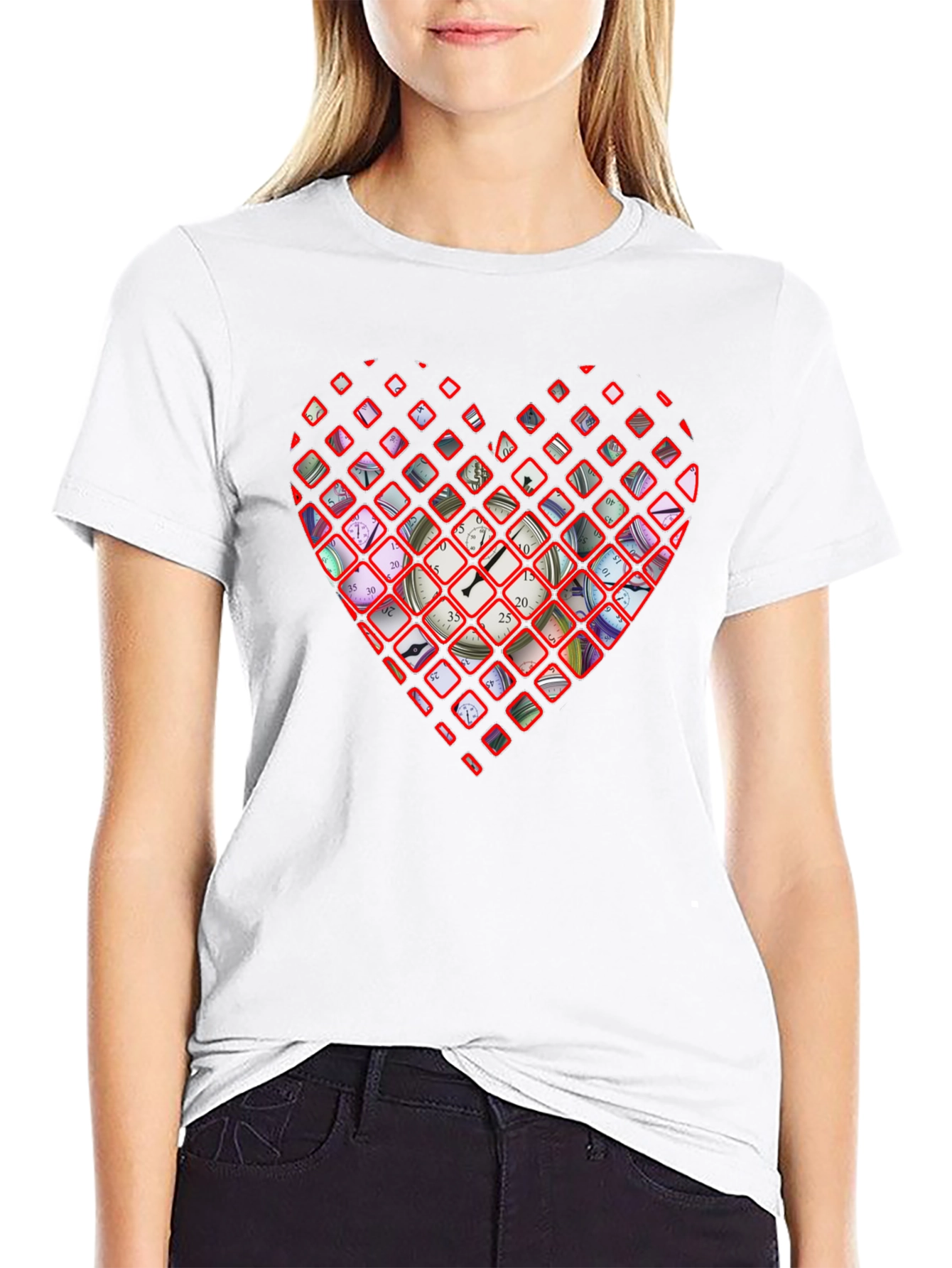 Black Time Heart Graphic Tee - Stylish Men's T-Shirt view 9