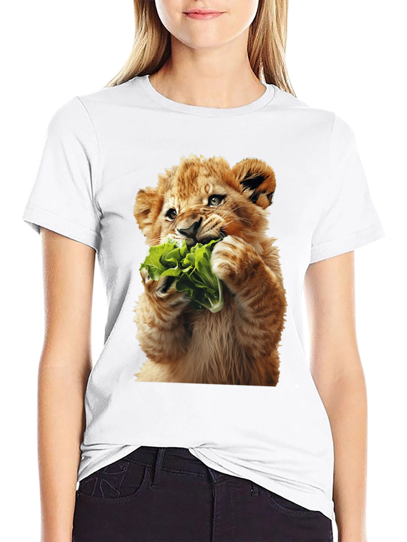 Black Lion Cub Lettuce Graphic Tee view 9