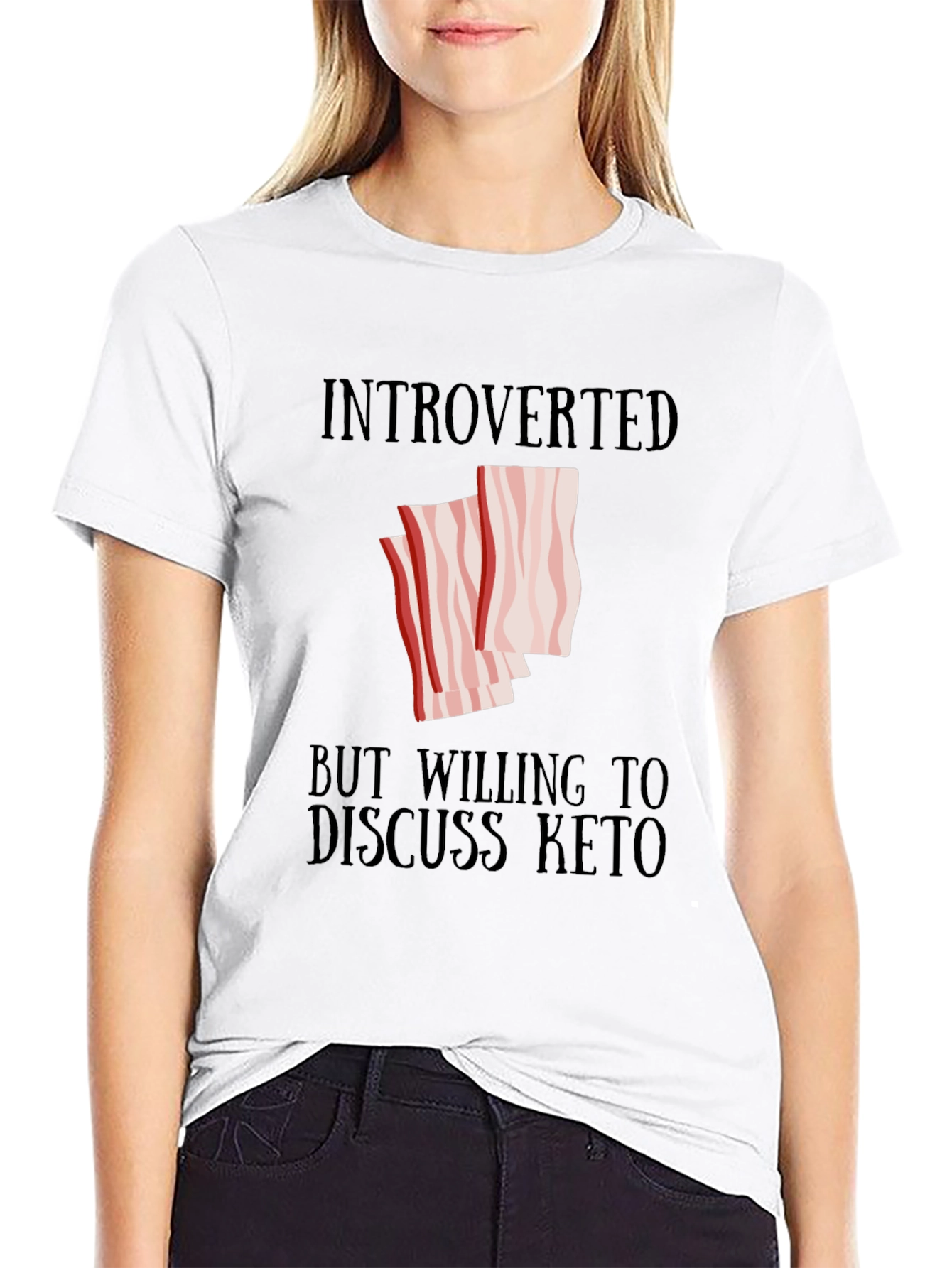 Black Introverted Keto Graphic Tee view 9