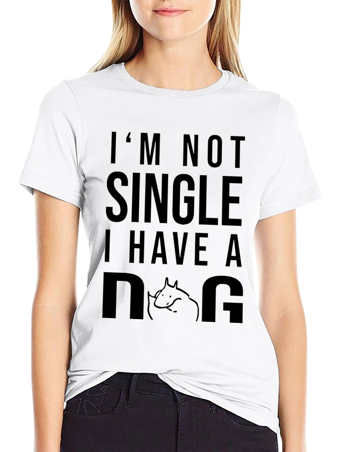 Black I'm Not Single I Have a Dog T-Shirt view 9