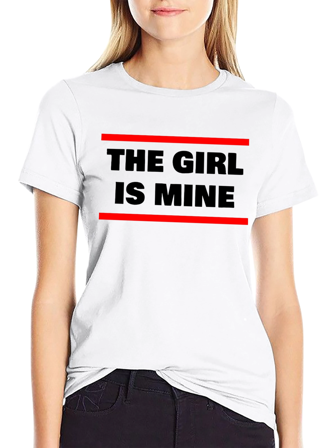 Black The Girl Is Mine Graphic Tee - Black view 9