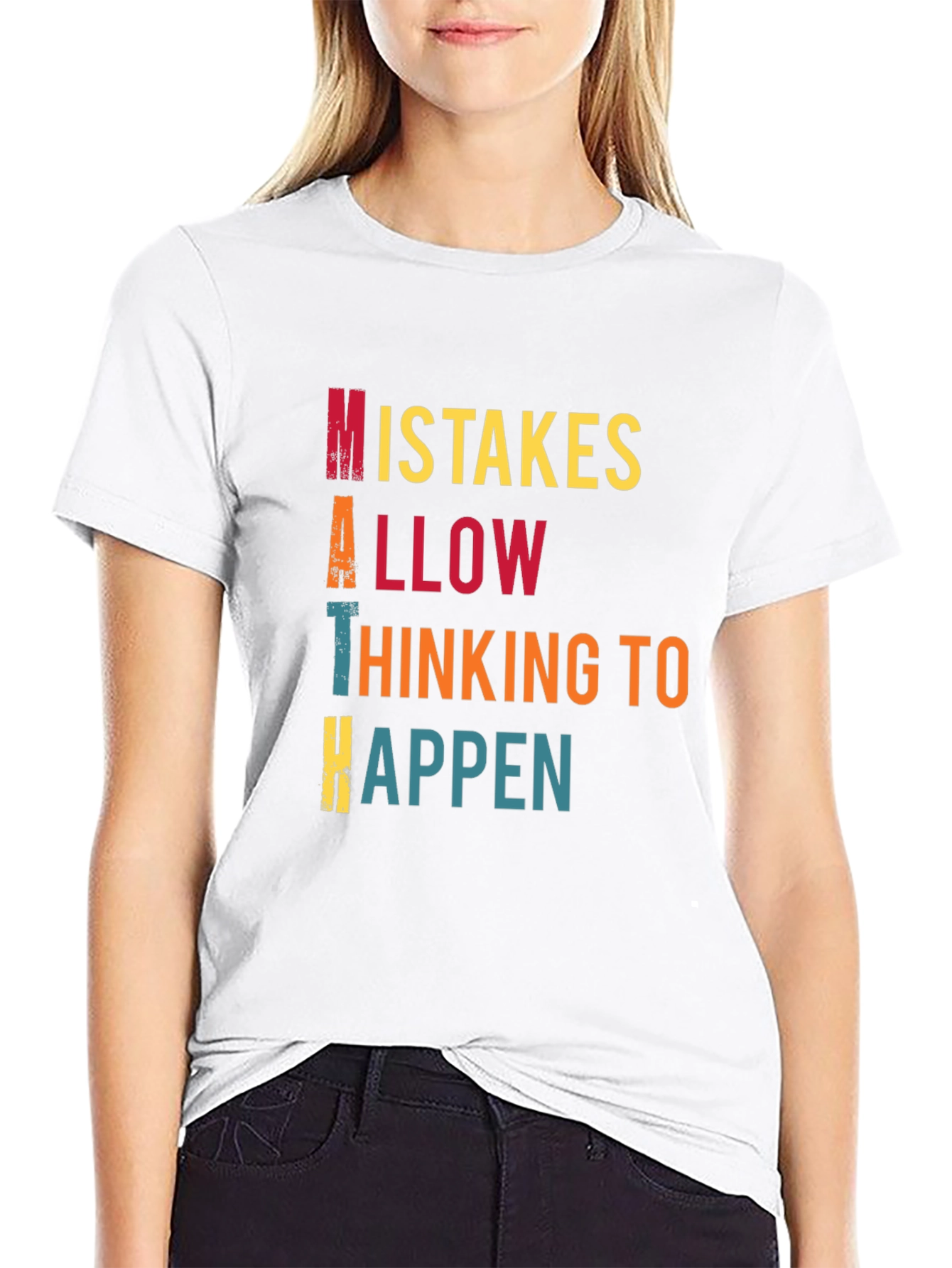 Black Math Mistakes T-Shirt, Thinking to Happen view 9