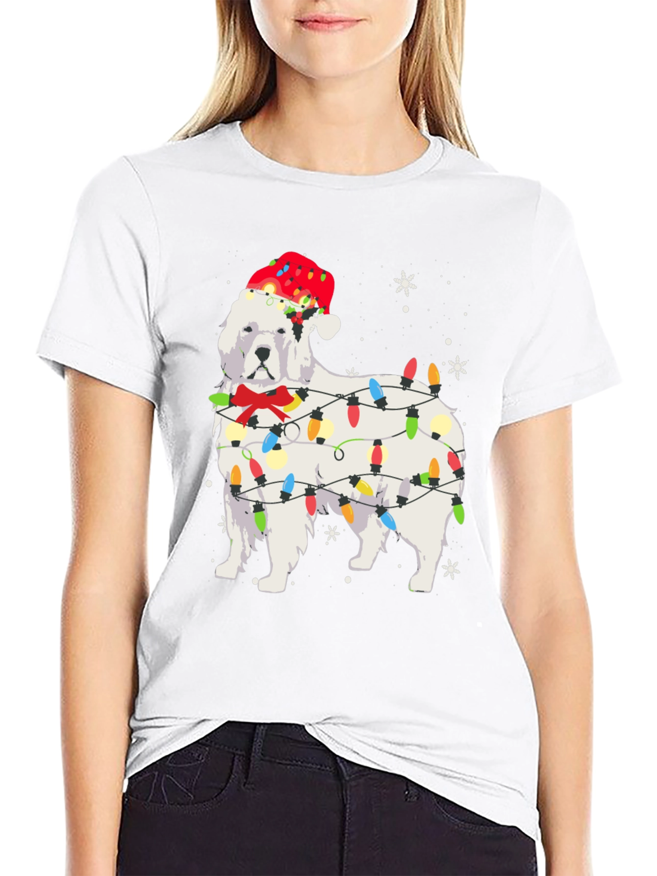 Festive Dog Christmas Lights T-Shirt - 9