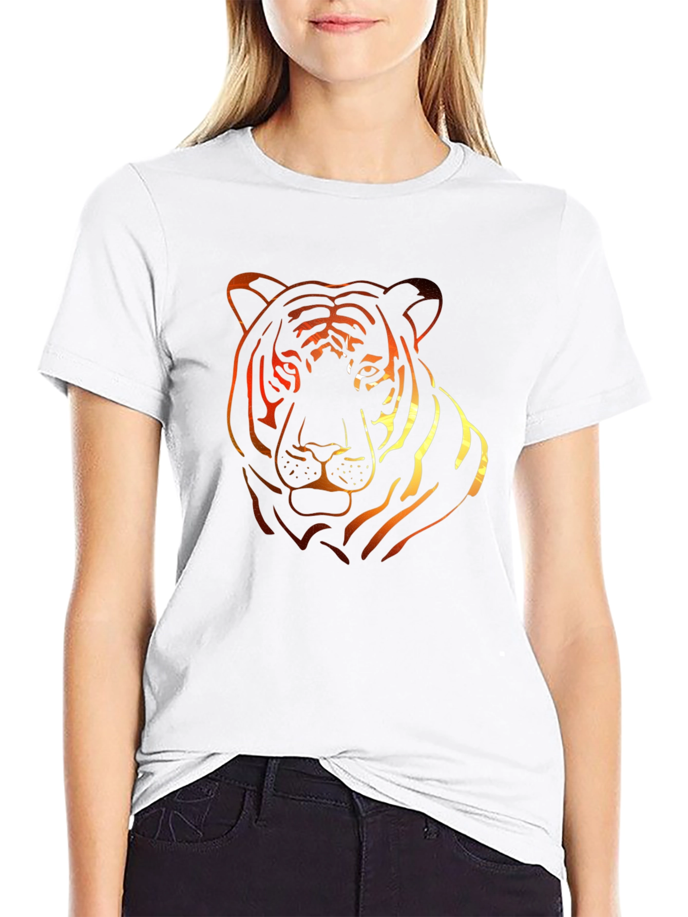 Black Fiery Tiger Graphic Tee - Bold Style view 9