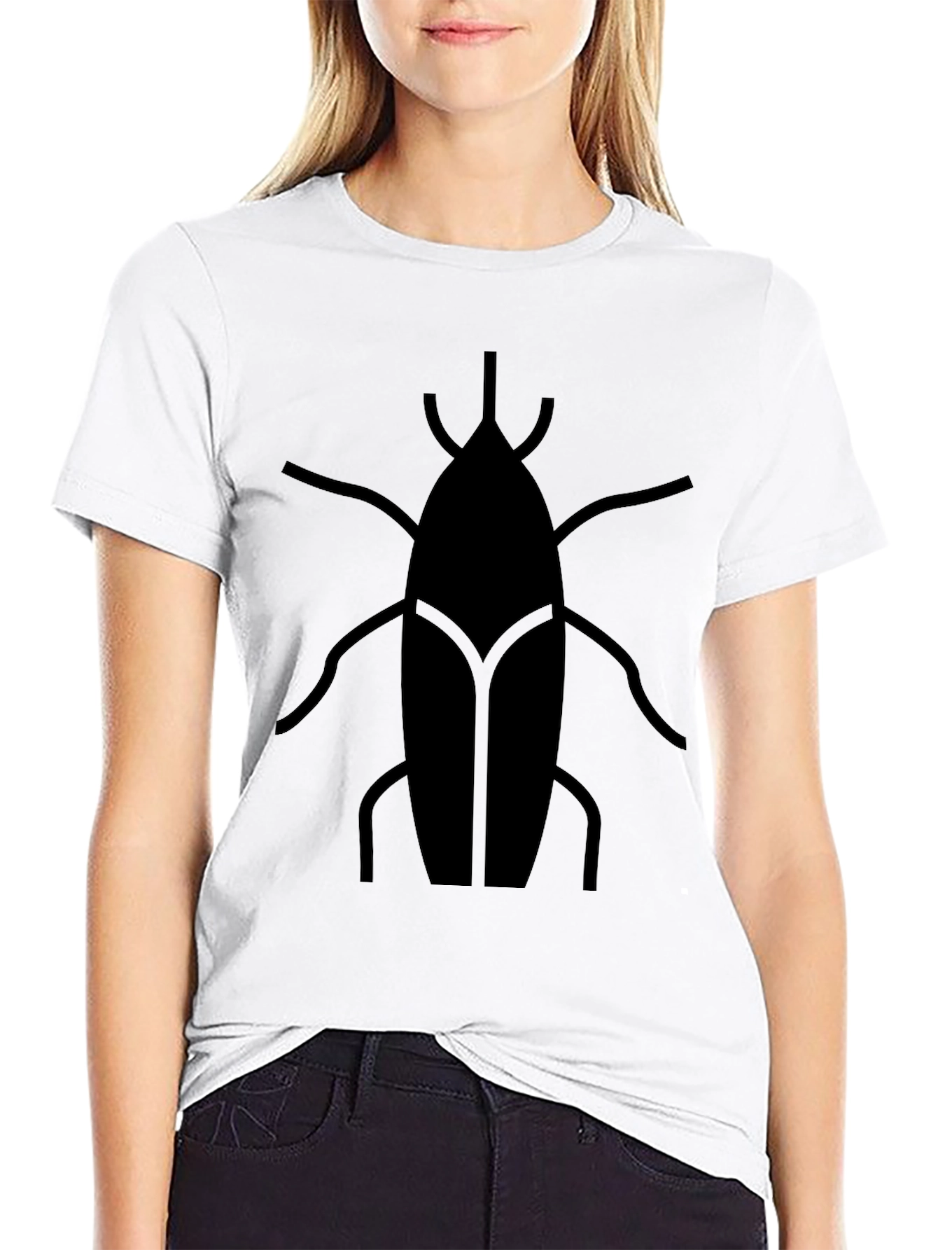 Black Modern Insect Graphic Tee - Black Casual Shirt view 9