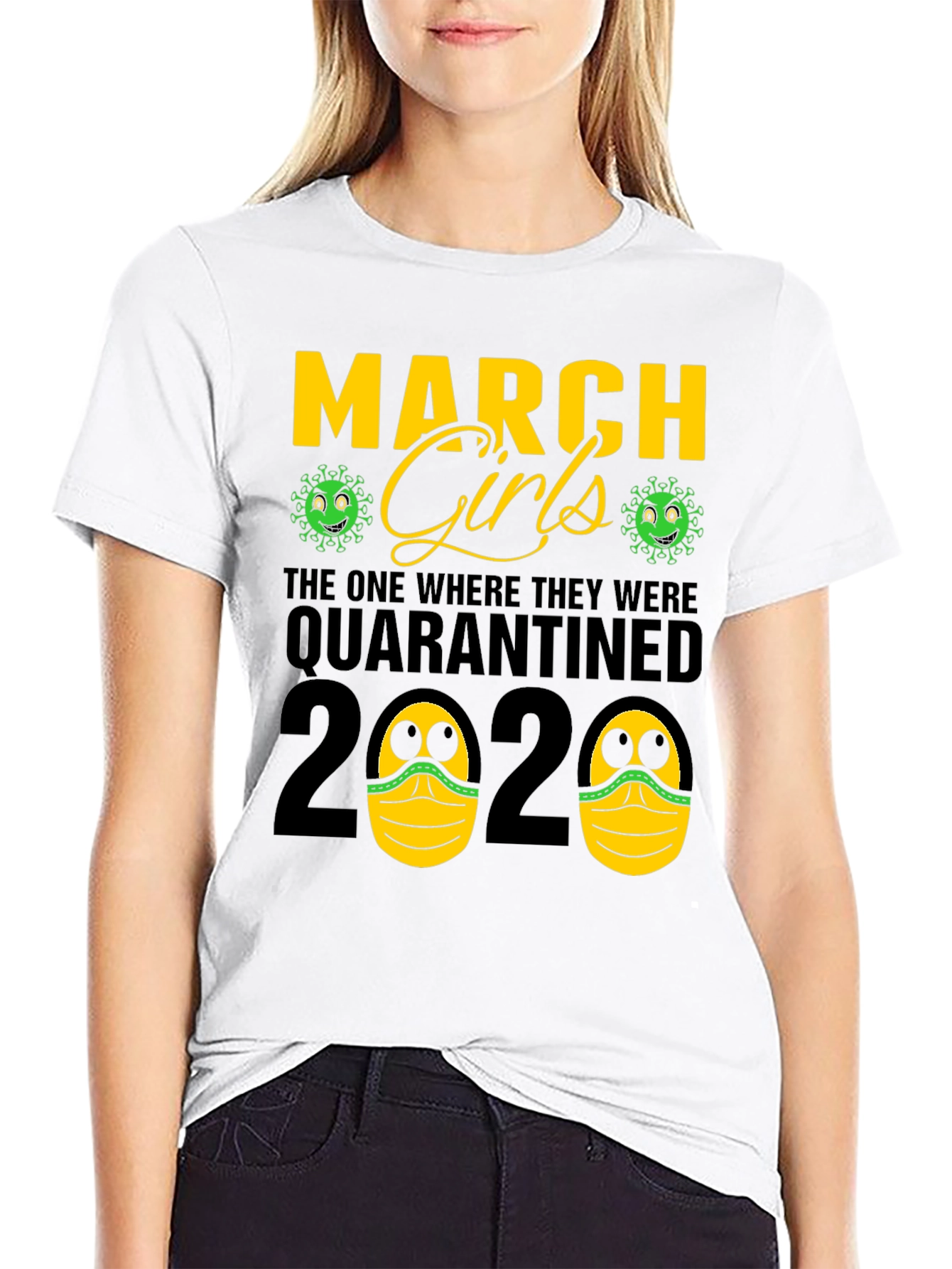 Black March Girls Quarantined 2020 Graphic Tee view 9