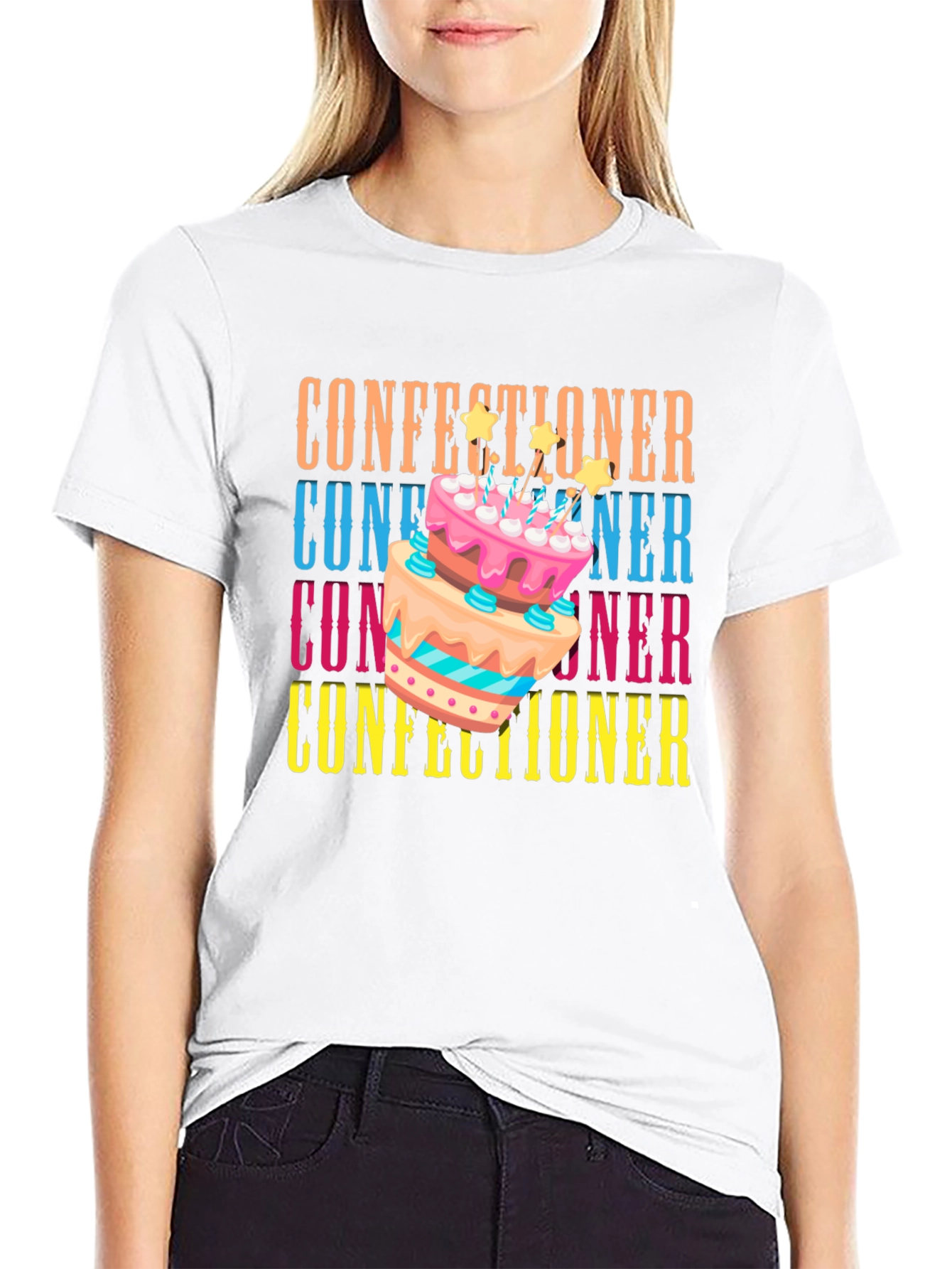 Black Confectioner Cake T-Shirt - Baking Lover's Tee view 9