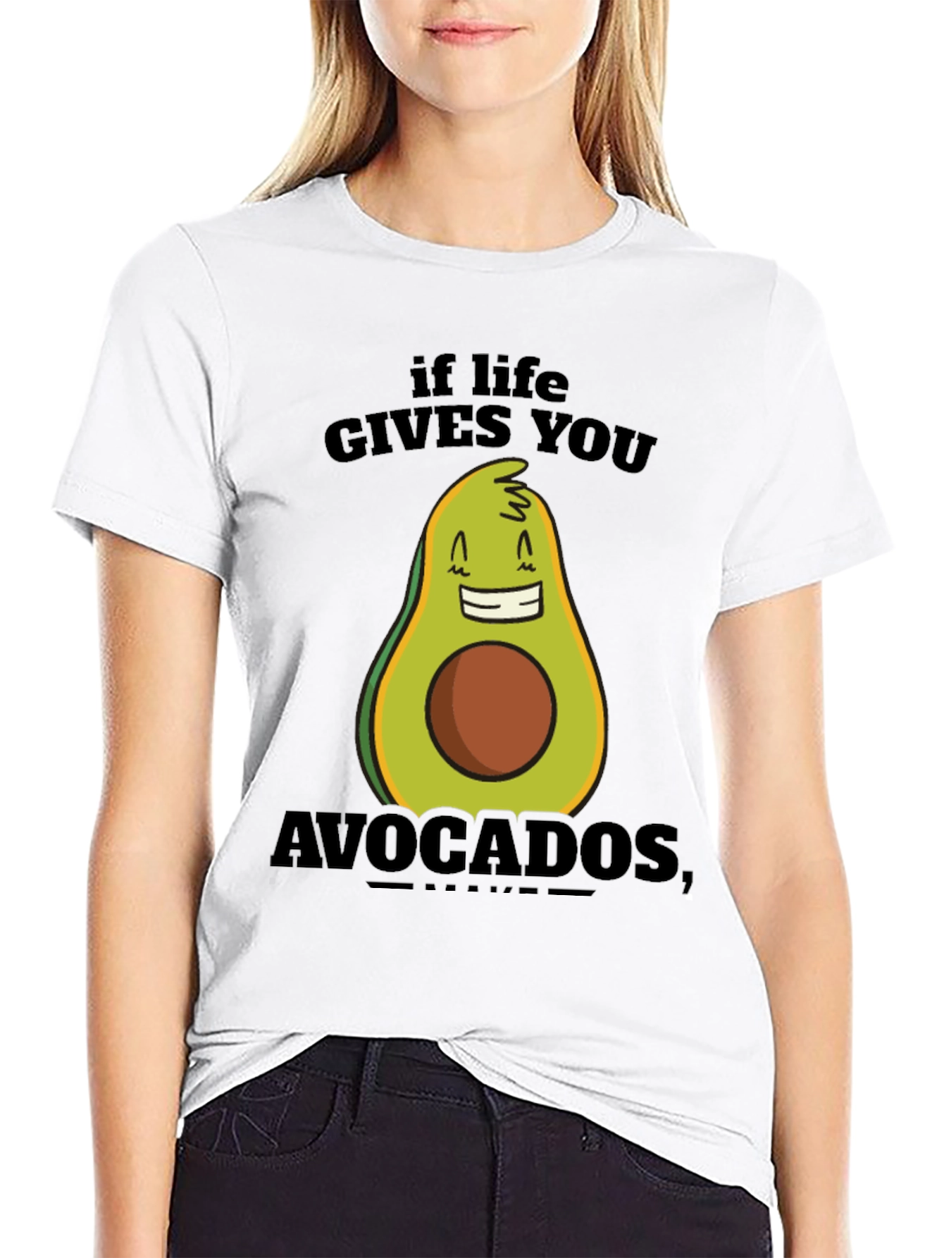 Black Funny Avocado T-Shirt - If Life Gives You Avocados view 9
