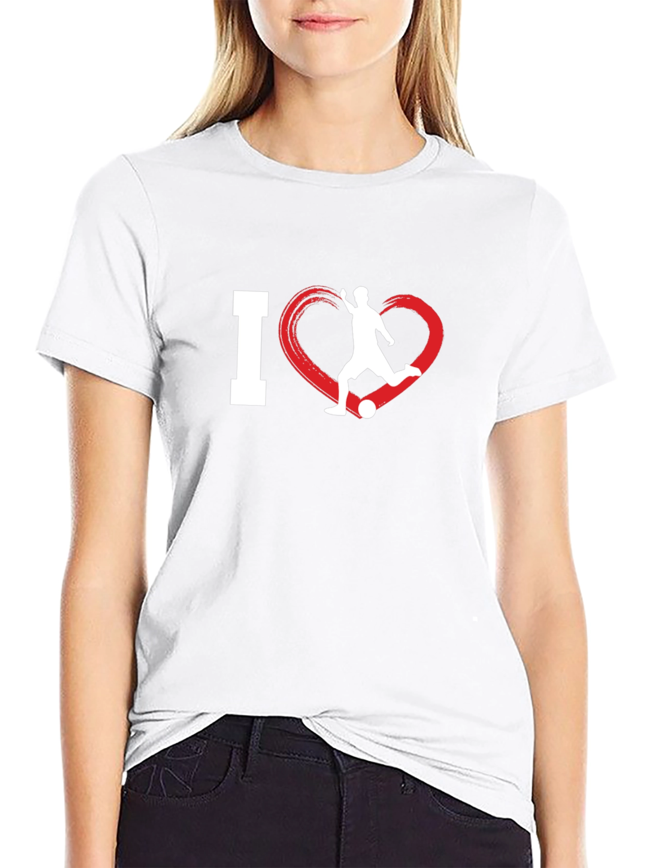 Black I Love Soccer T-Shirt - Passionate Sportswear view 9
