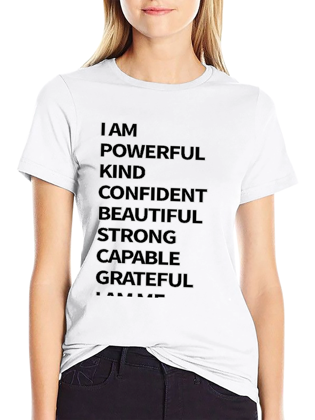 Black Affirmation T-Shirt: I AM Powerful, Kind, Confident, Grateful  view 9