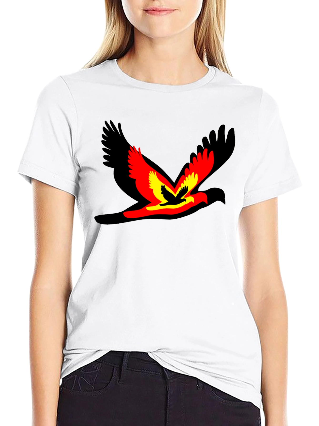 Black Bird Graphic Black T-Shirt - Unique Design view 9