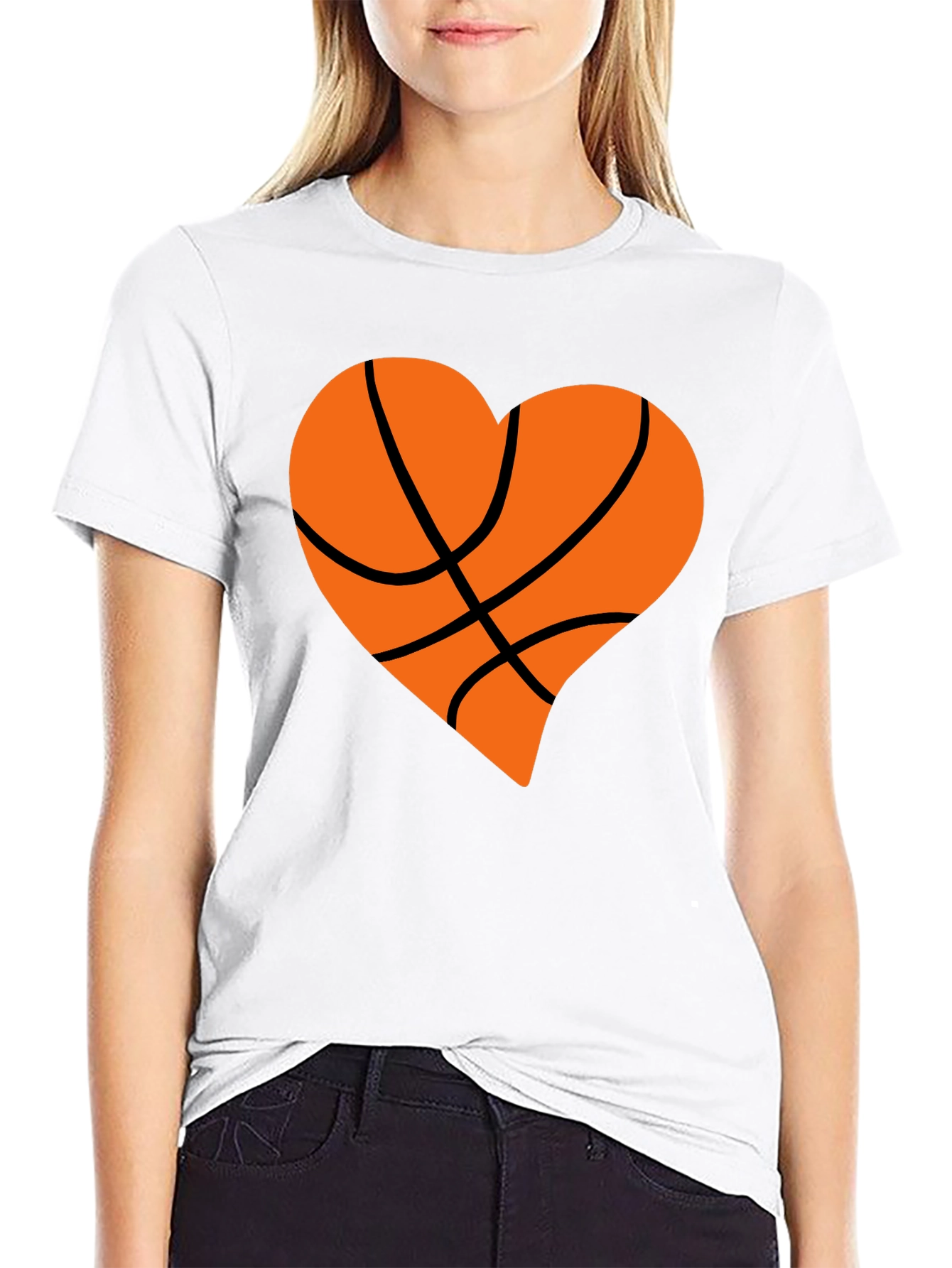 Basketball Heart Graphic Tee - Black - 9