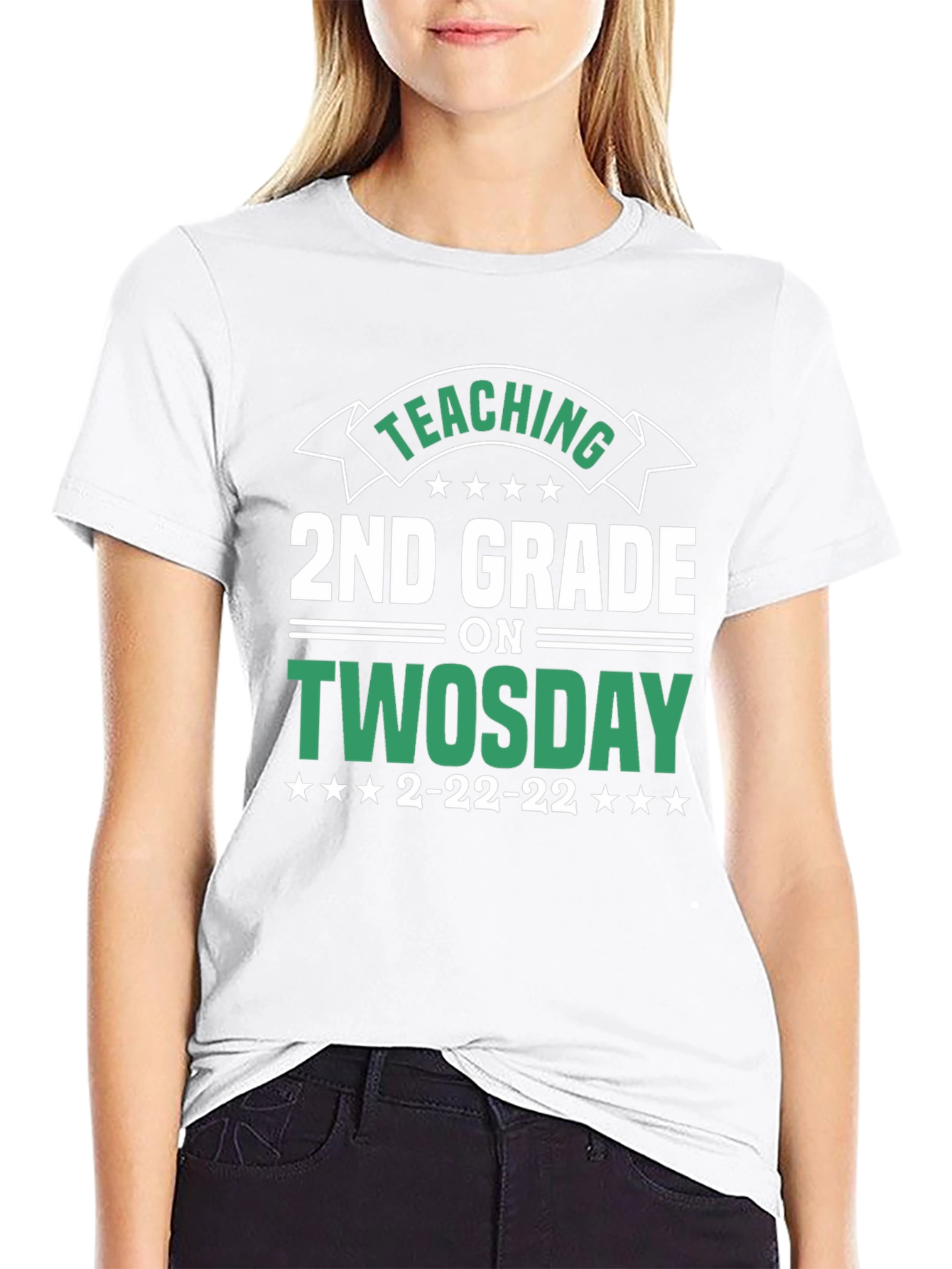 Black Teaching 2nd Grade on Twosday T-Shirt view 9