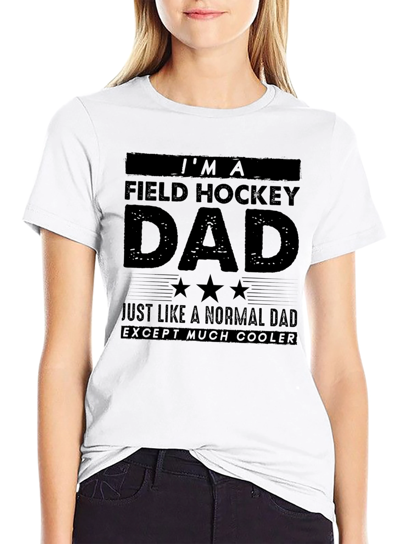 Black Field Hockey Dad Graphic Tee view 9
