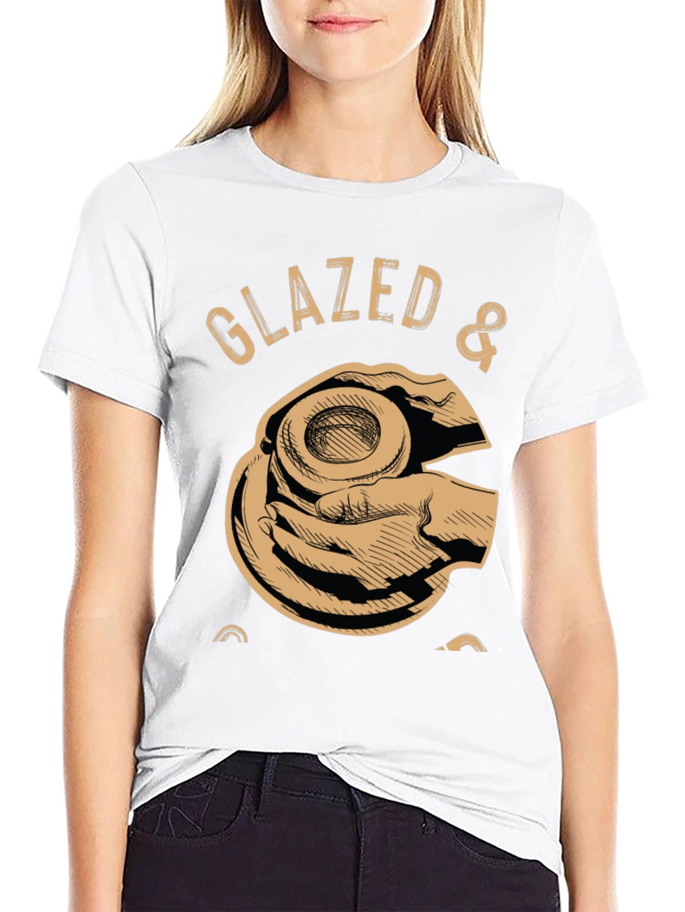 Black Glazed & Confused Donut Lover Graphic T-Shirt view 9