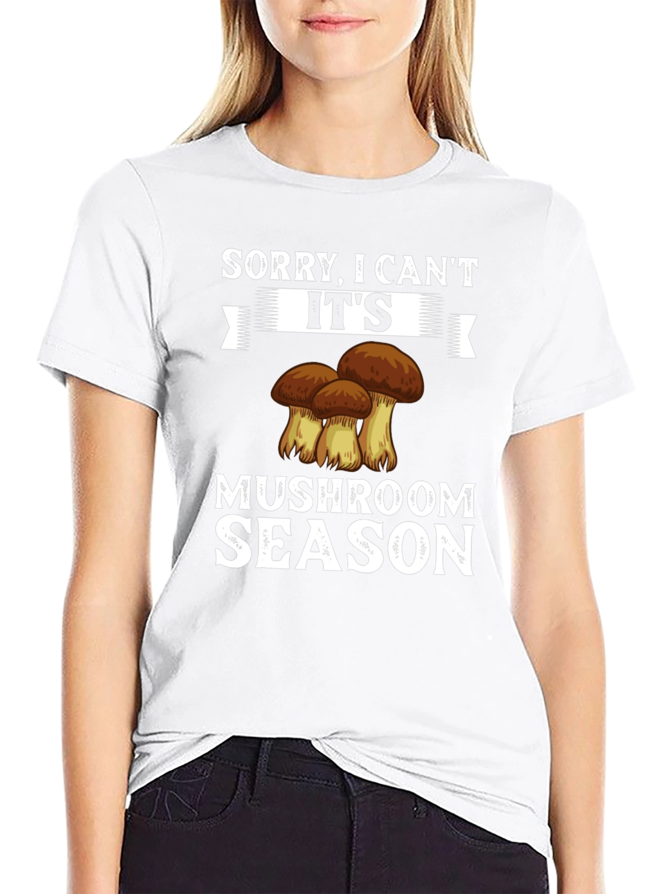 Black Mushroom Season Graphic Tee - Funny Casual Shirt view 9