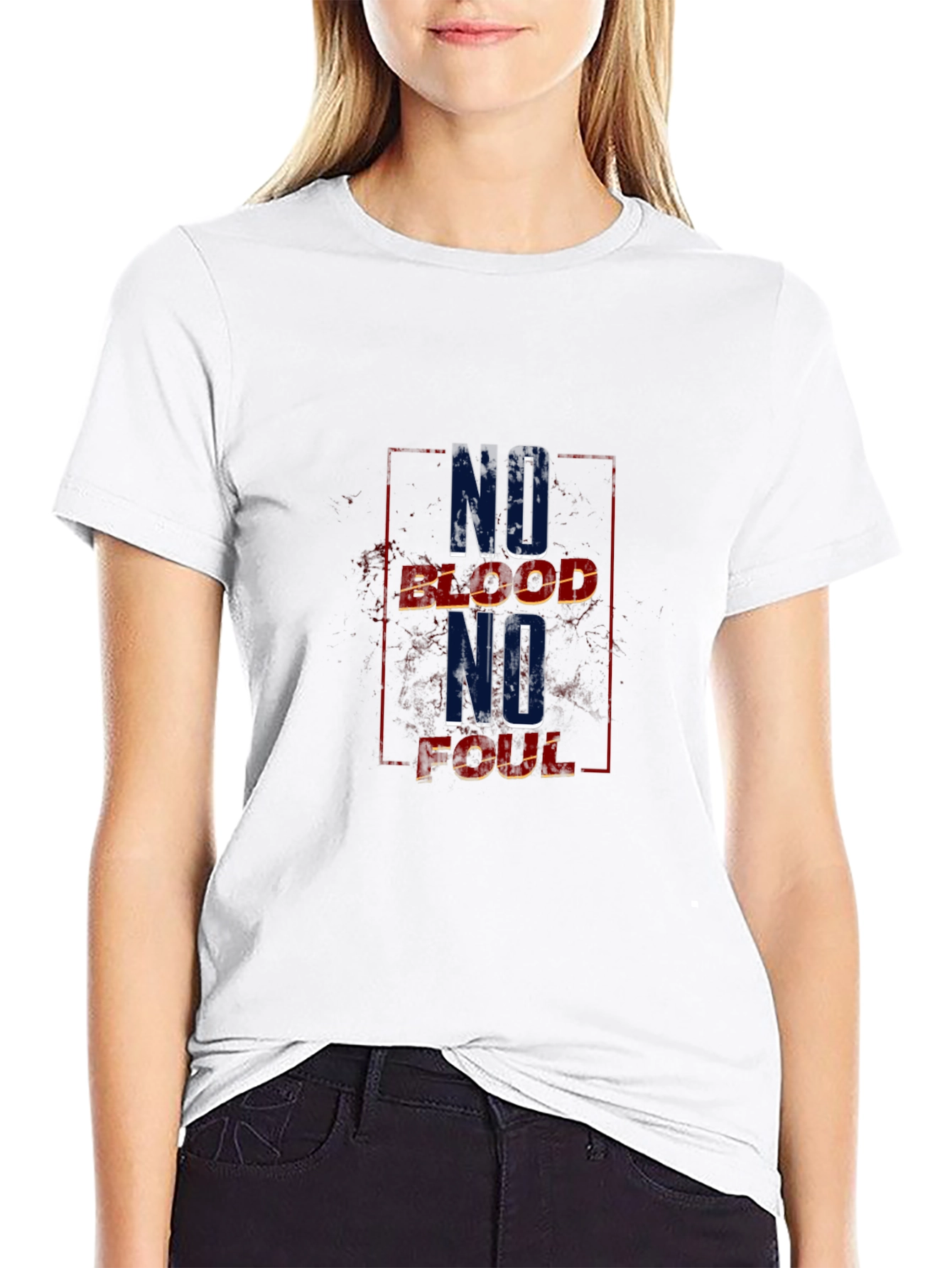 Black No Blood No Foul T-Shirt view 9