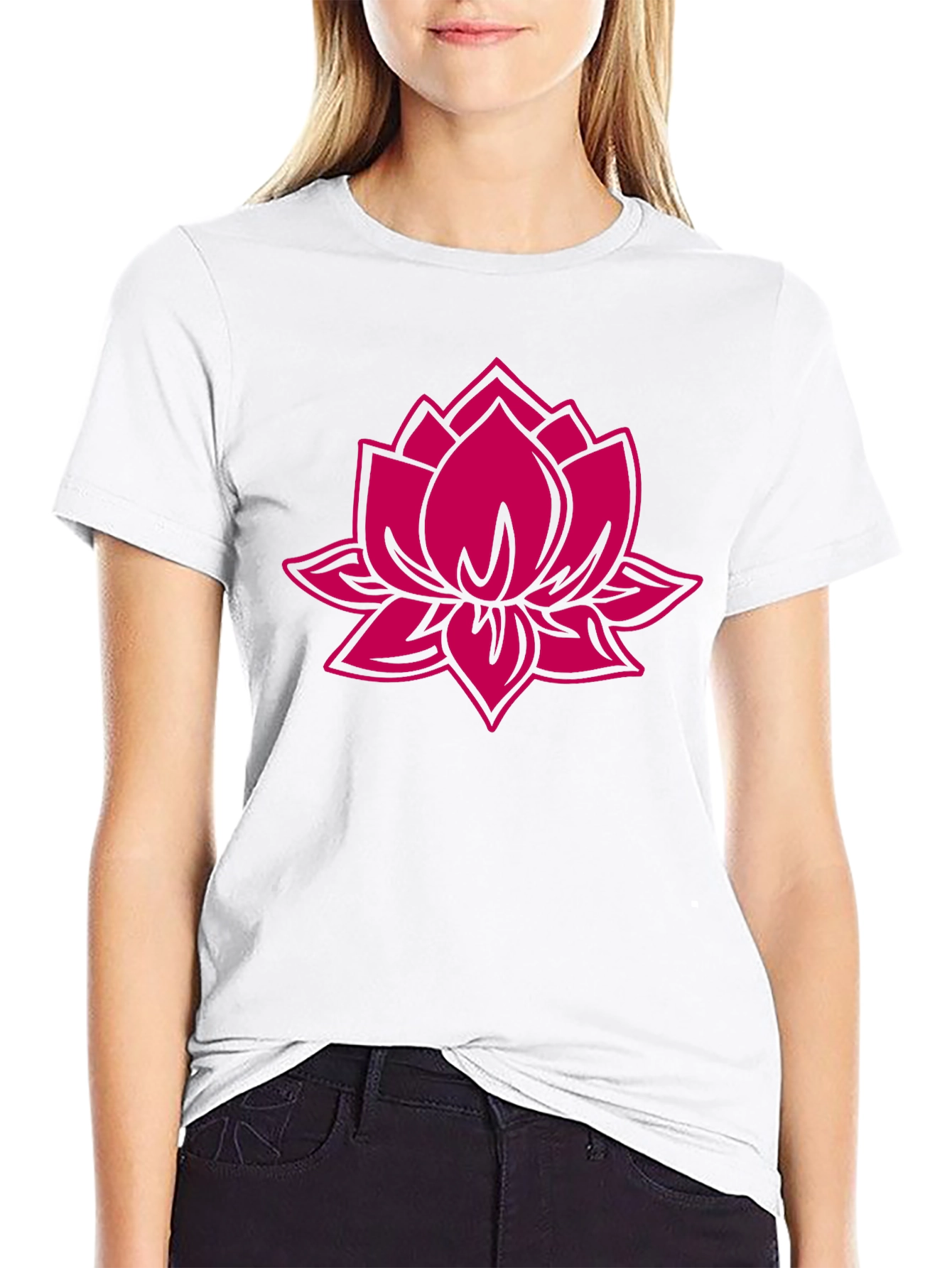 Black Lotus Flower Graphic Tee view 9