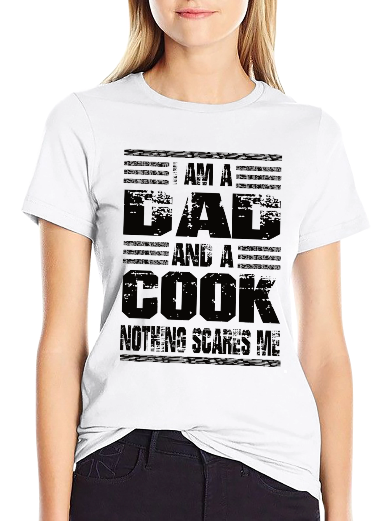 Black Dad and Cook T-Shirt - Nothing Scares Me! view 9