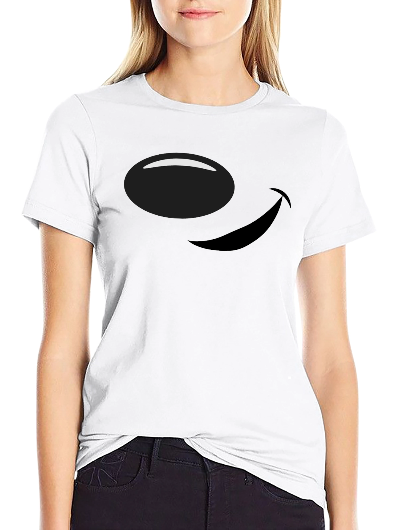 Black Smiley Face Graphic Tee - Casual Black T-Shirt view 9
