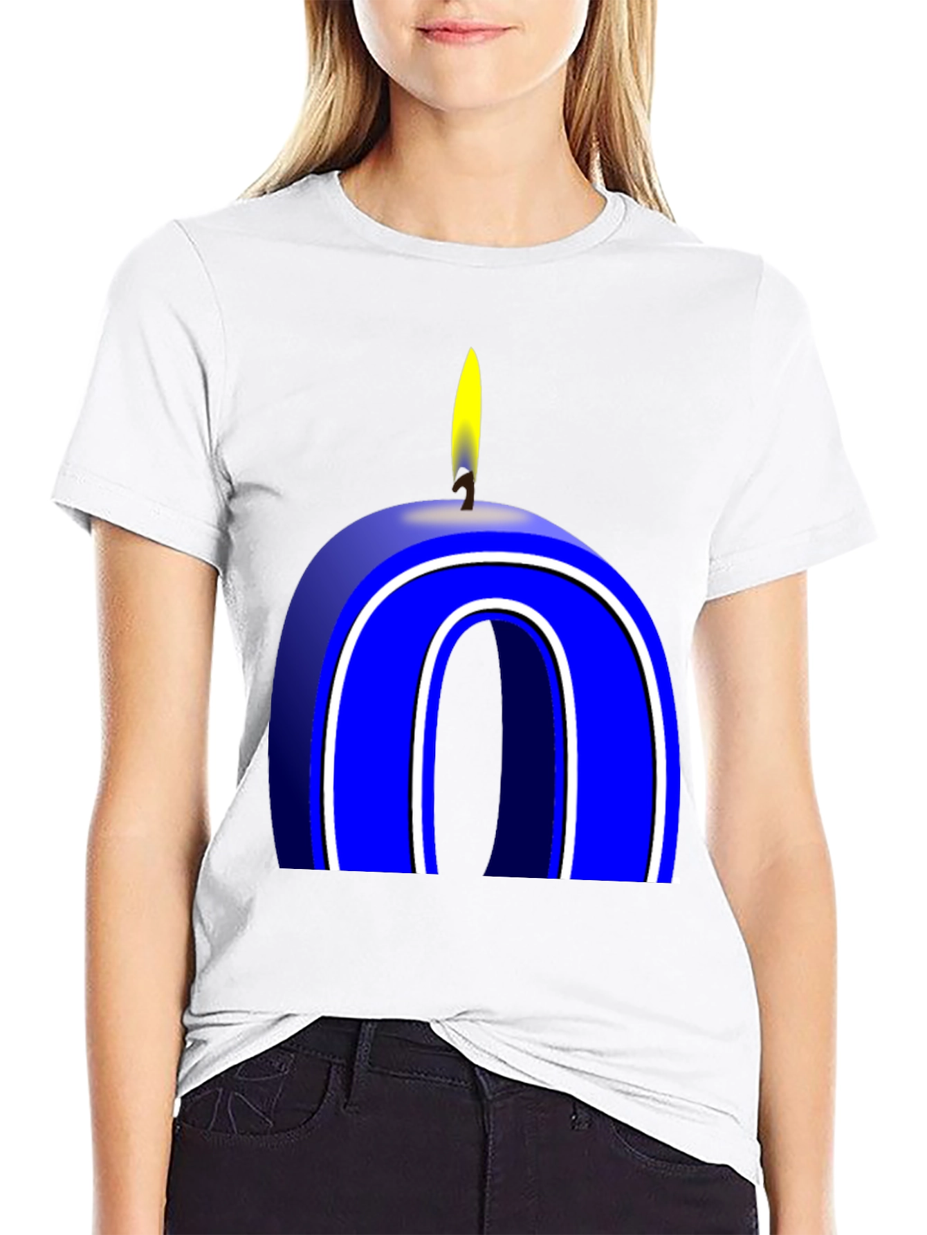Blue Number 0 Candle T-Shirt - 9