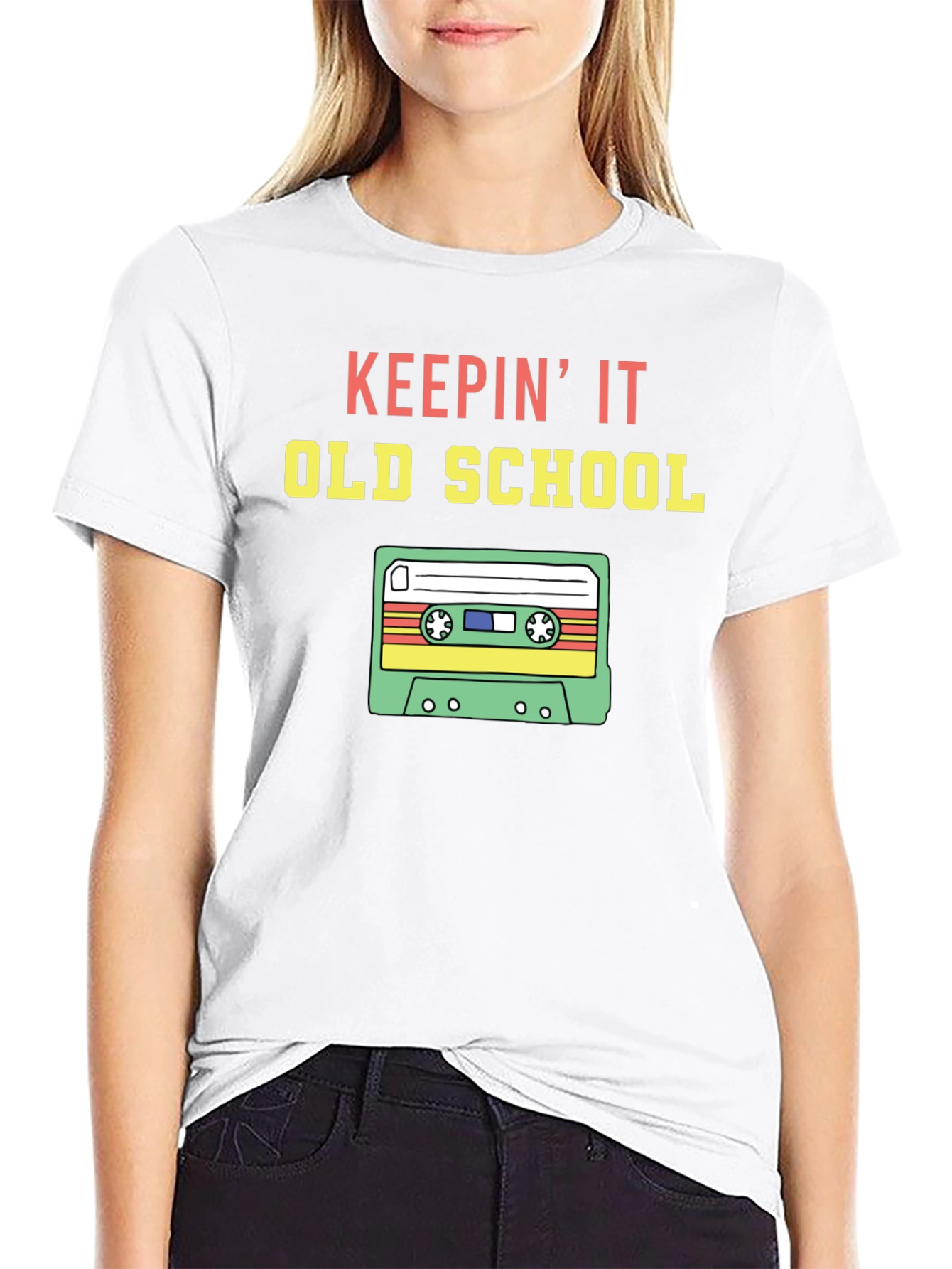 Black Keepin' it Old School Graphic T-Shirt view 9