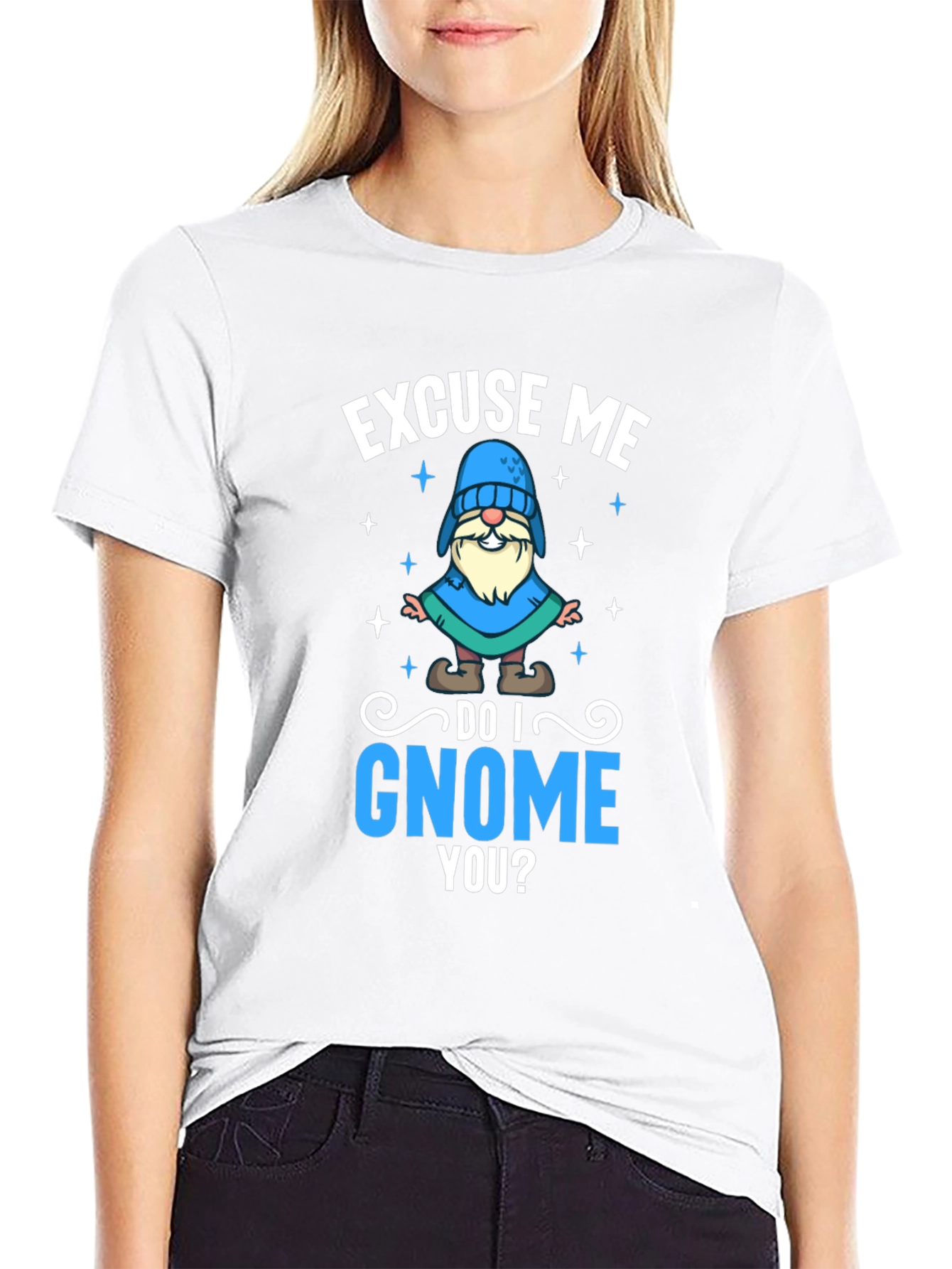 Black Excuse Me Do I Gnome You T-Shirt view 9