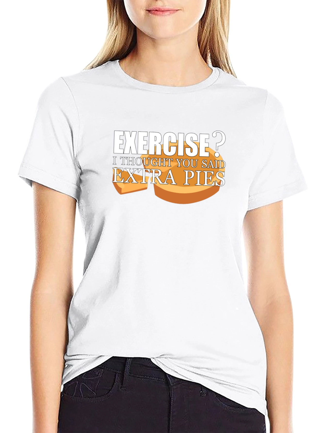 Black Exercise? Extra Pies T-Shirt Funny Foodie Tee view 9