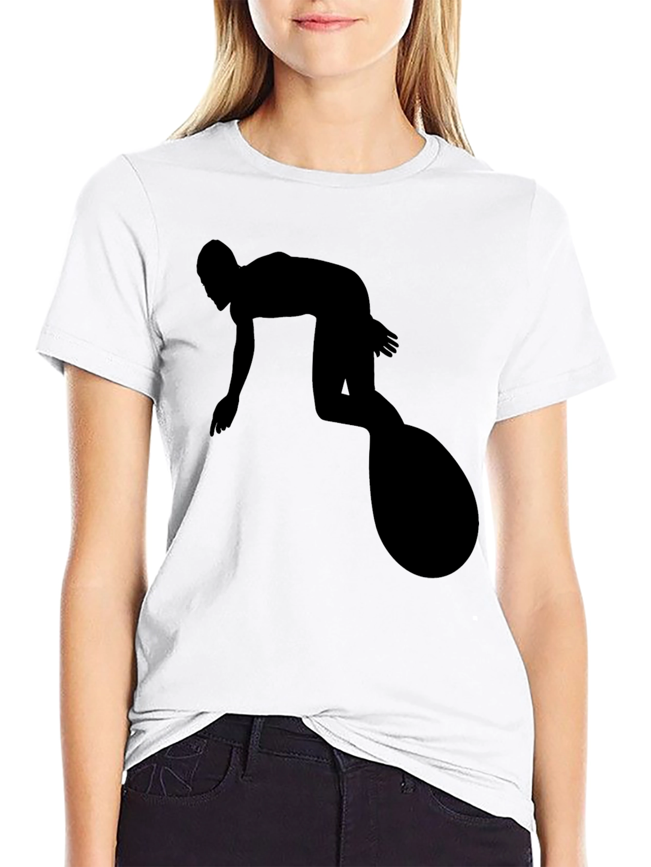 Black Surfer Silhouette Black T-Shirt view 9