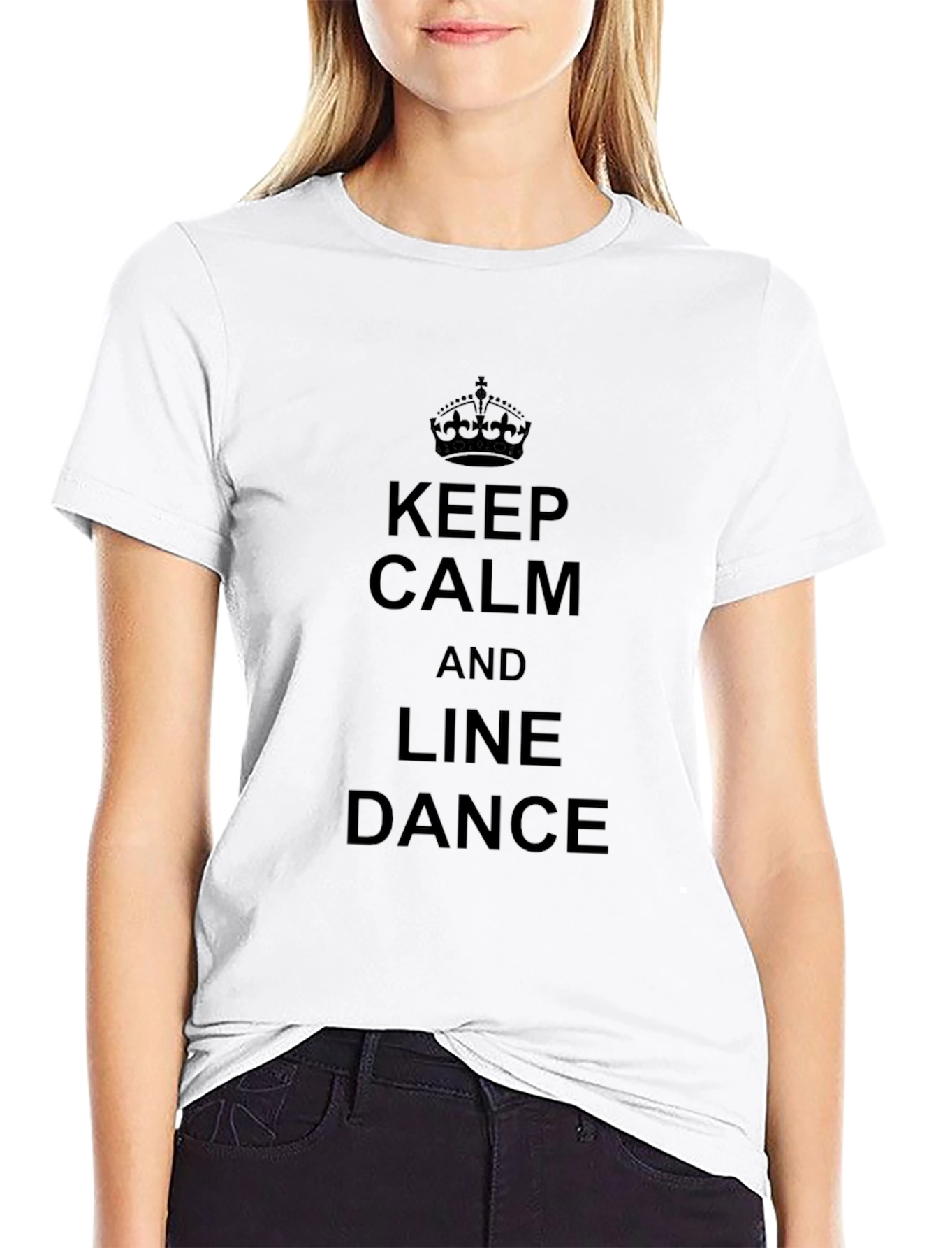 Keep Calm and Line Dance Black T-Shirt - 9