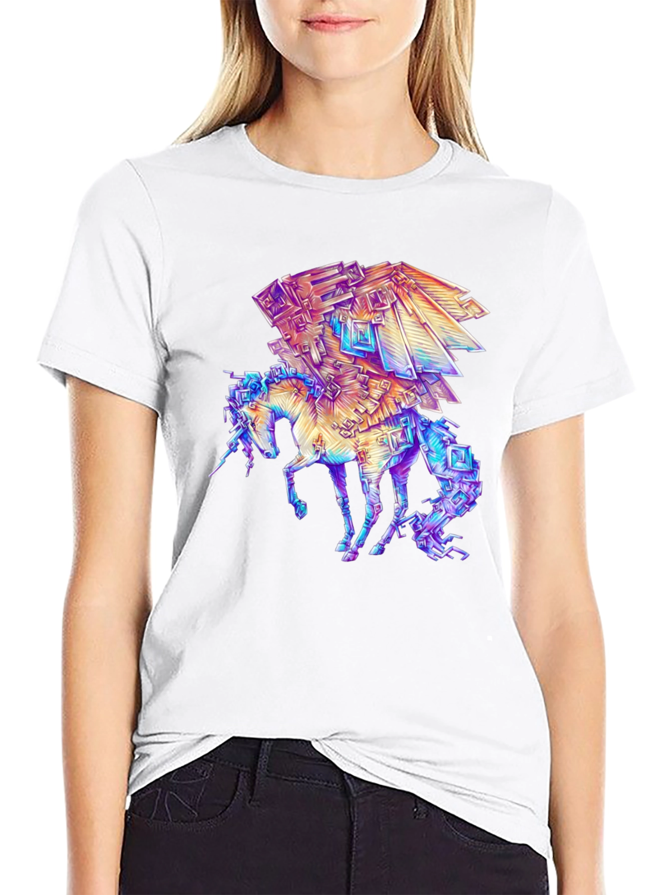 Black Crystal Unicorn Graphic Tee view 9