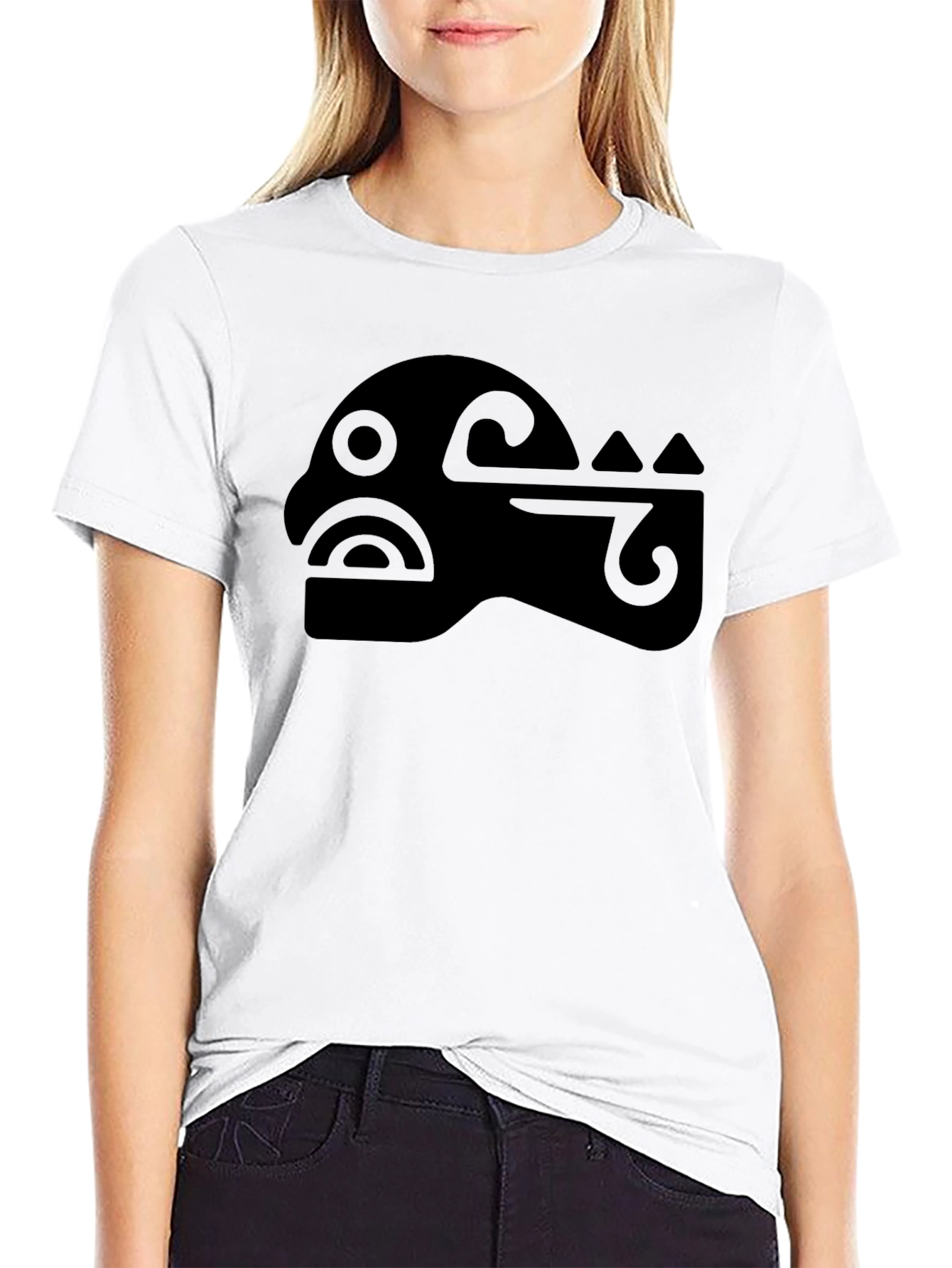 Black Abstract Graphic Black T-Shirt view 9