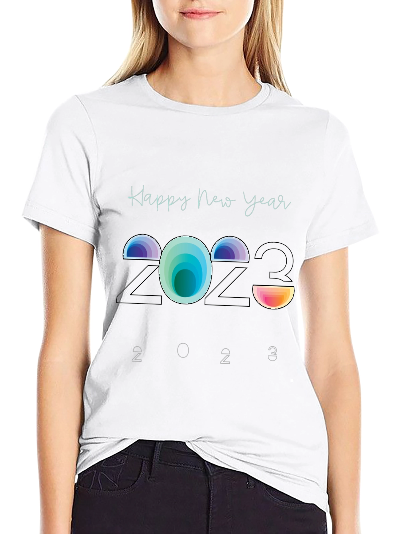 Black Happy New Year 2023 Graphic Tee view 9