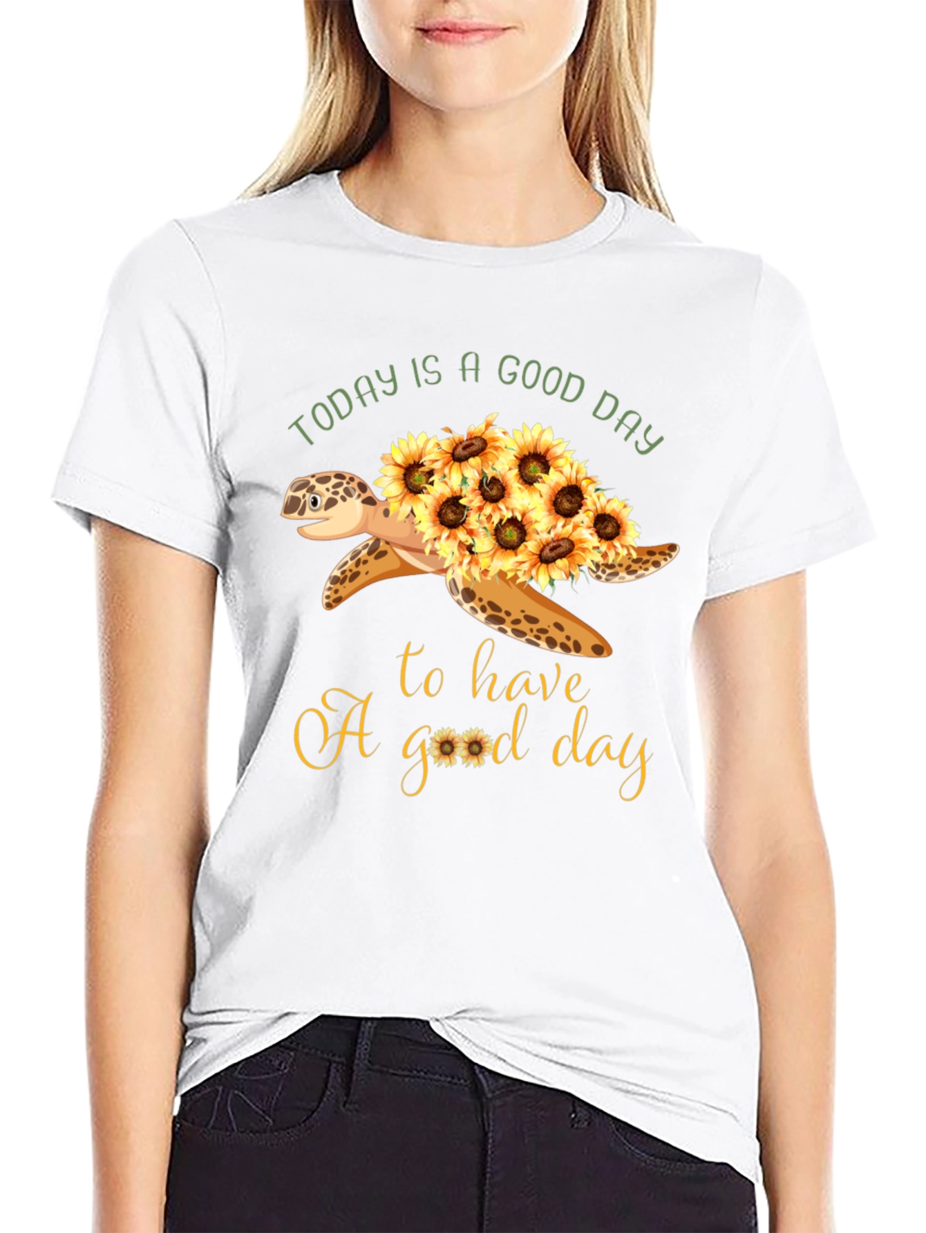 Black Today is a Good Day Turtle Graphic Tee view 9