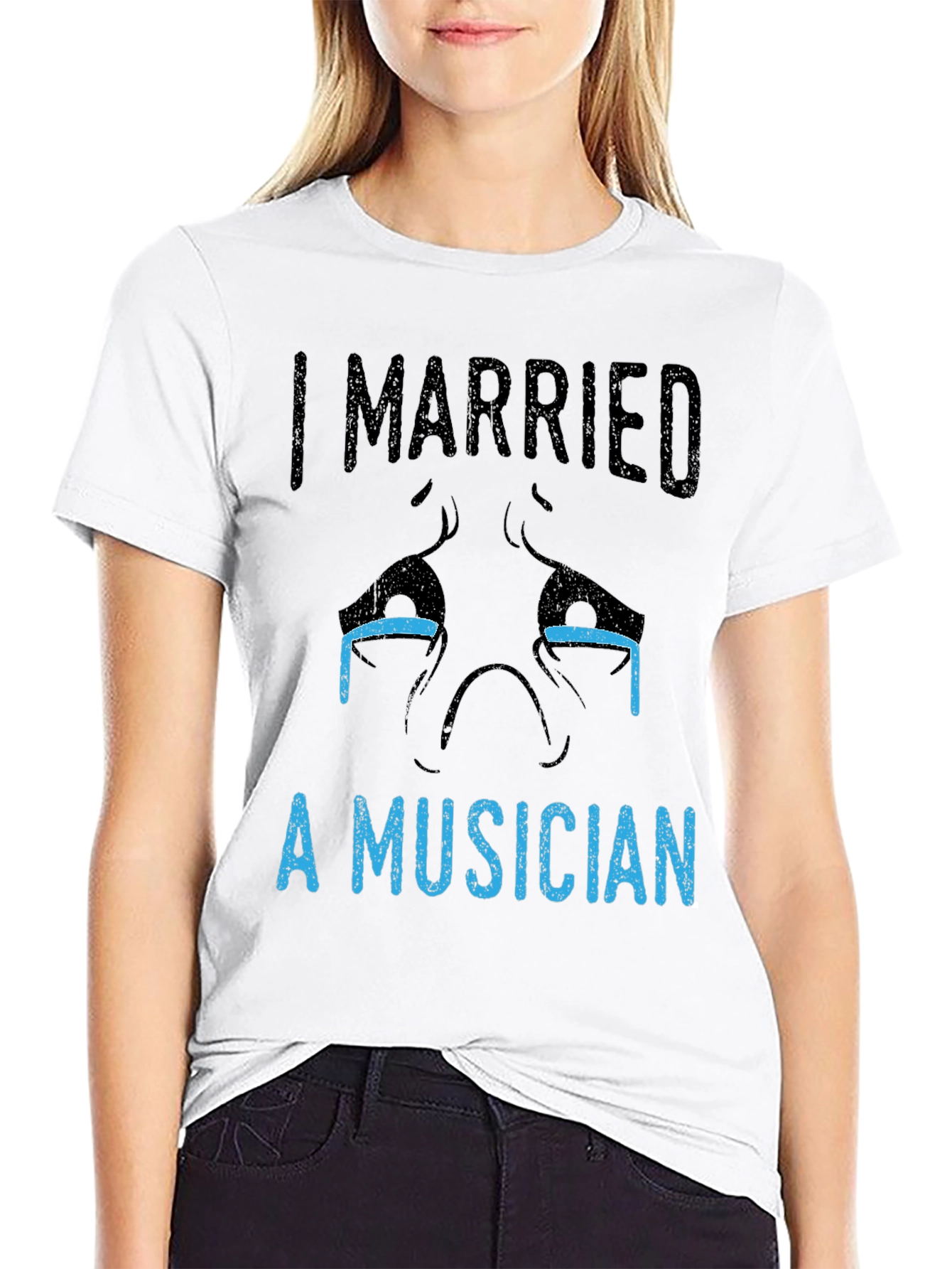 Black I Married A Musician Graphic T-Shirt view 9